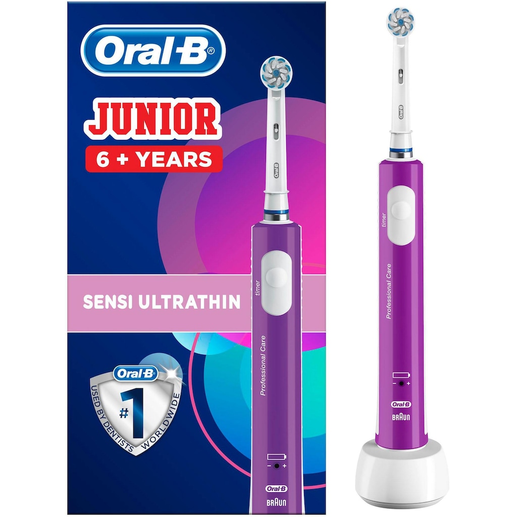 Oral-B Elektrische Zahnbürste »Junior Purple«, 1 St. Aufsteckbürsten