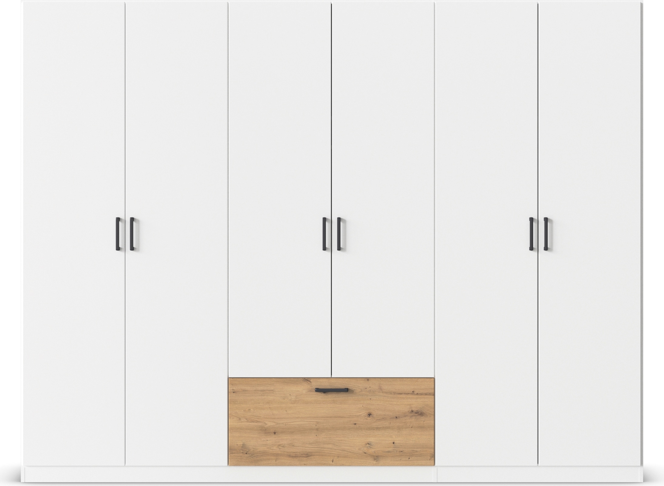 rauch Drehtürenschrank »Kleiderschrank Schrank Garderobe Wäscheschrank BARI«, mit Schubasten mittig, moderner Griff in Graumetallic MADE IN GERMANY