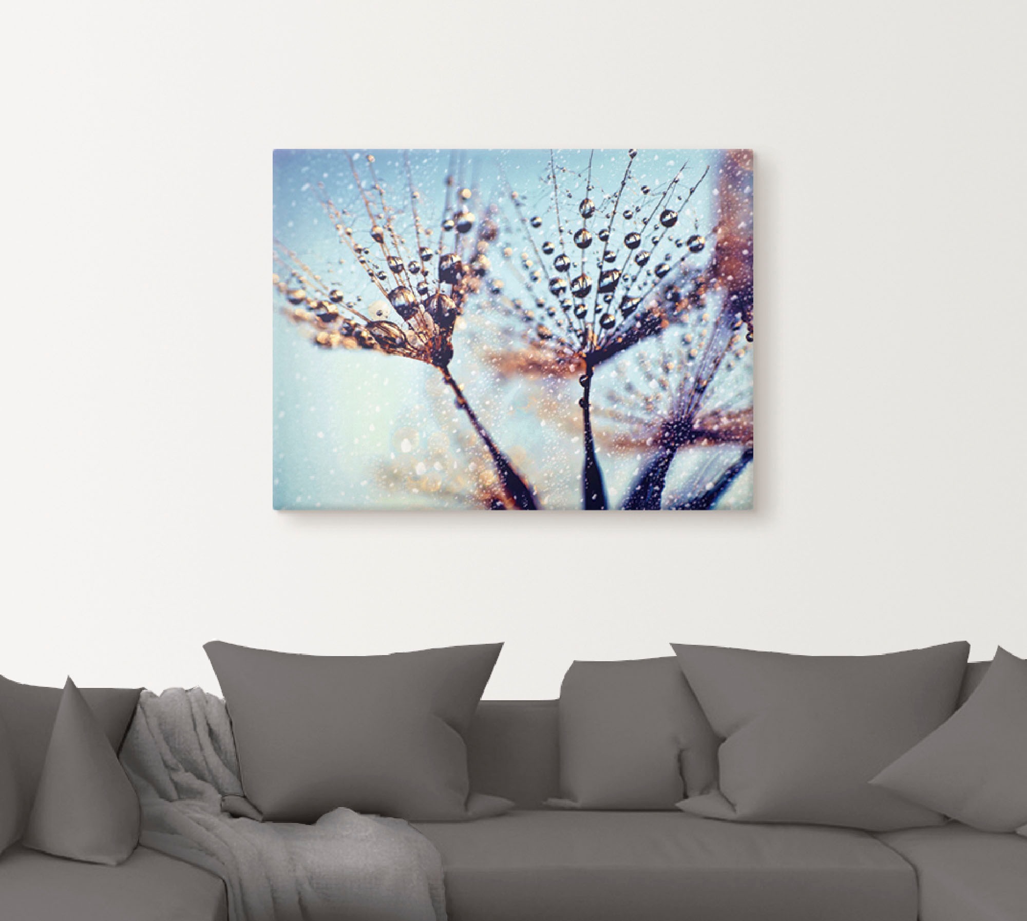 Artland Wandbild »Pusteblume Regen abstrakt«, Blumen, (1 St.), als Alubild, Leinwandbild, Wandaufkleber oder Poster in versch. Größen