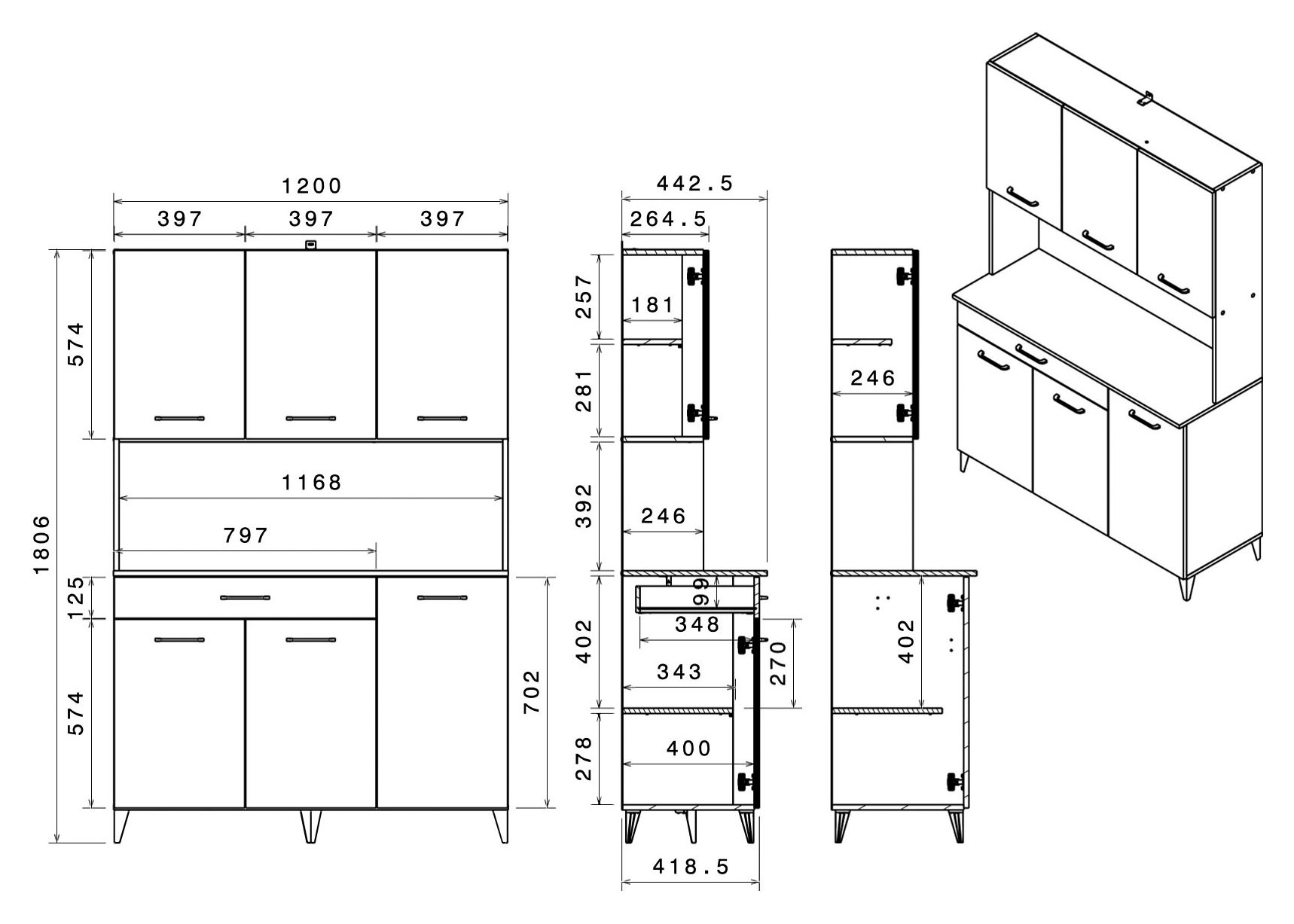 Parisot Mehrzweckschrank-Set »Parisot Malice 4« 2 Stk. tlg.