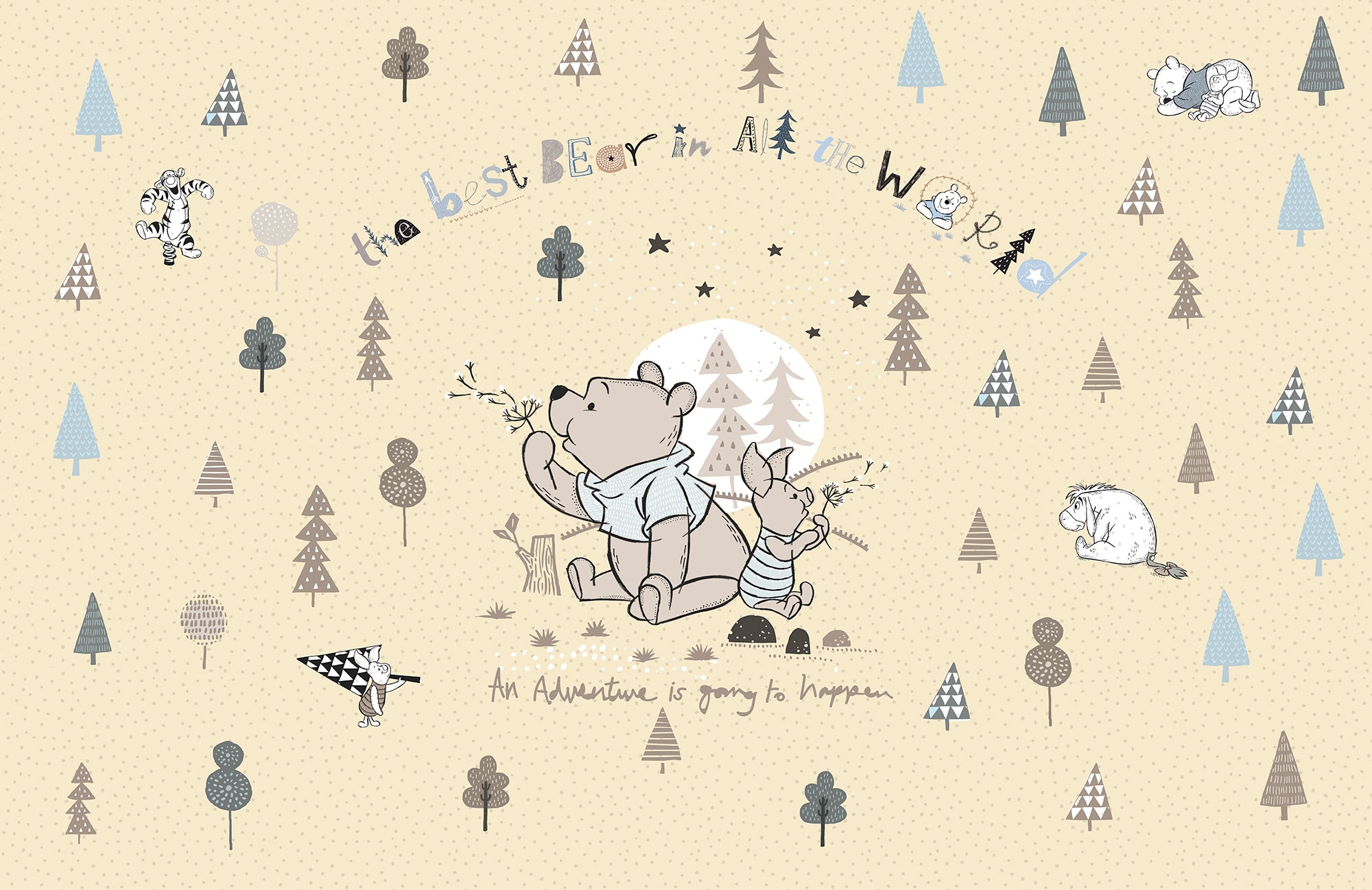 Komar Fototapete »Winnie the Pooh Best Bear«, bedruckt, 400 x 260 cm (Breite x Höhe) - Tapete, Vlies, Wohnzimmer, Schlafzimmer