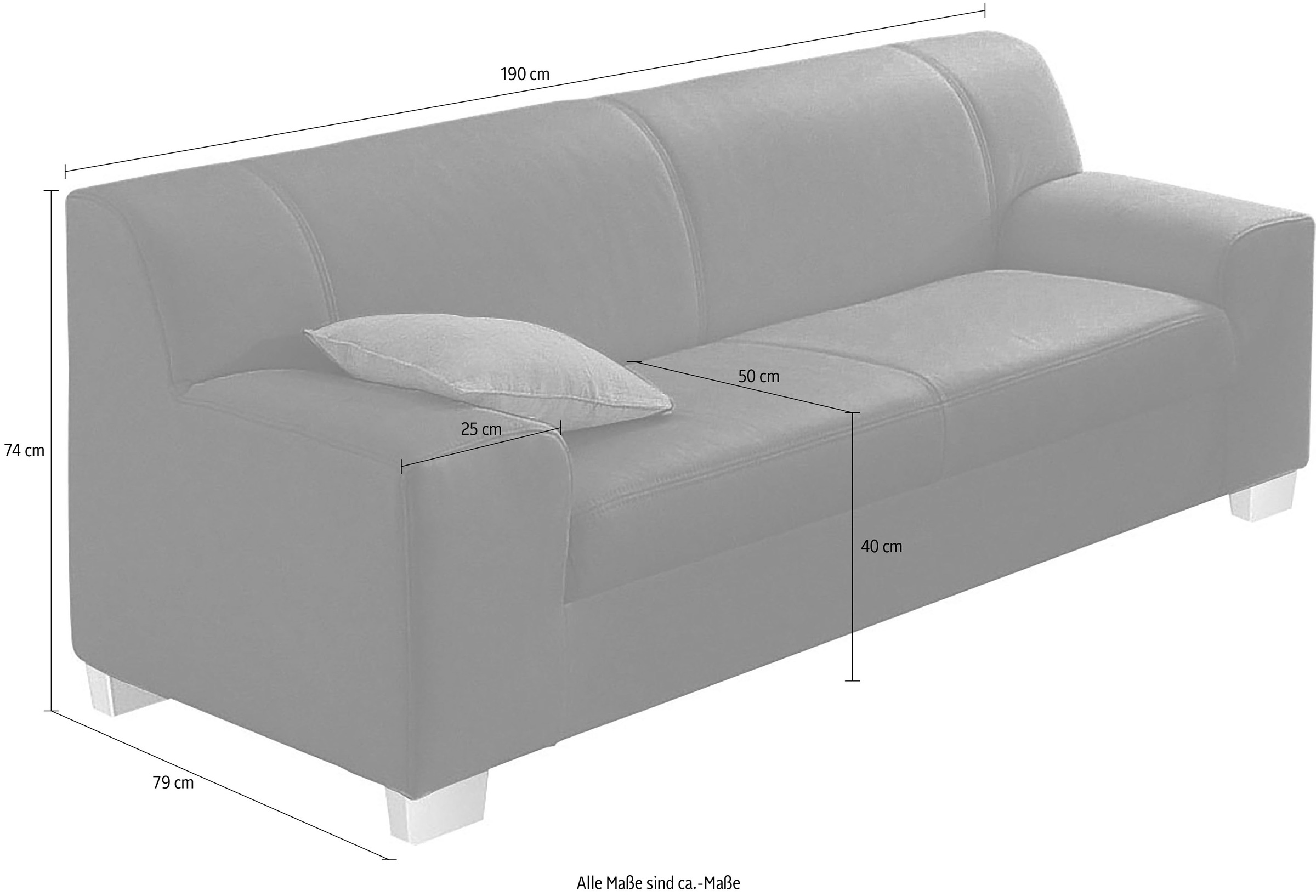 DOMO collection 3-Sitzer »Amando zeitlos und modern, komfortabel,«, in vielen Bezugsvarianten, auch in Leder