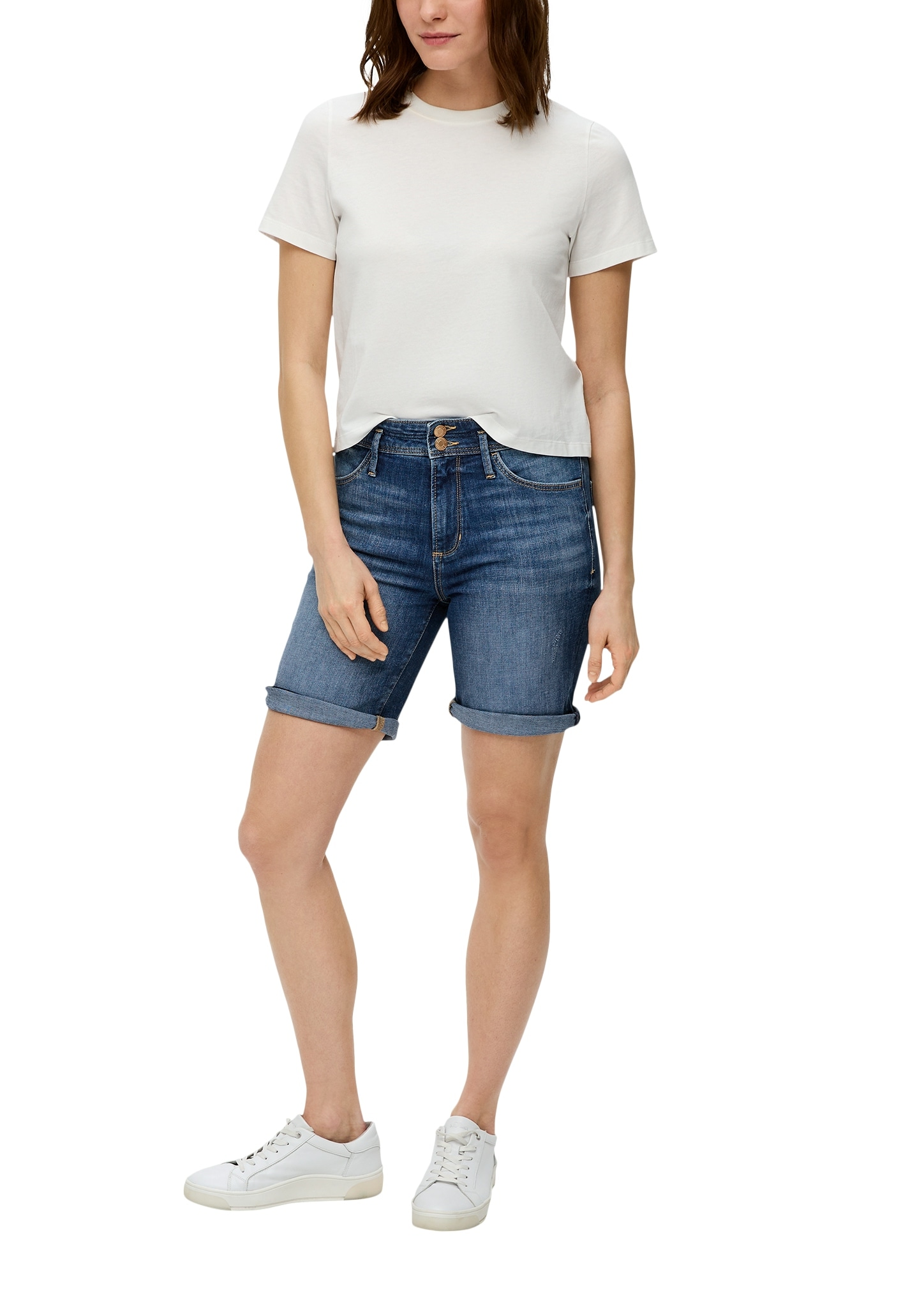 s.Oliver Jeansbermudas, in blauer Waschung