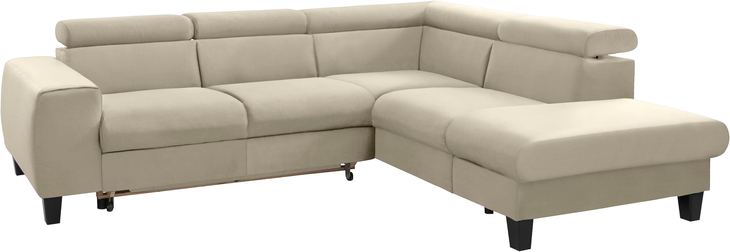 COTTA Polstergarnitur »Morven L-Form«, (Set), Set bestehend aus: Ecksofa mit Kopfteilverstellung & Hocker