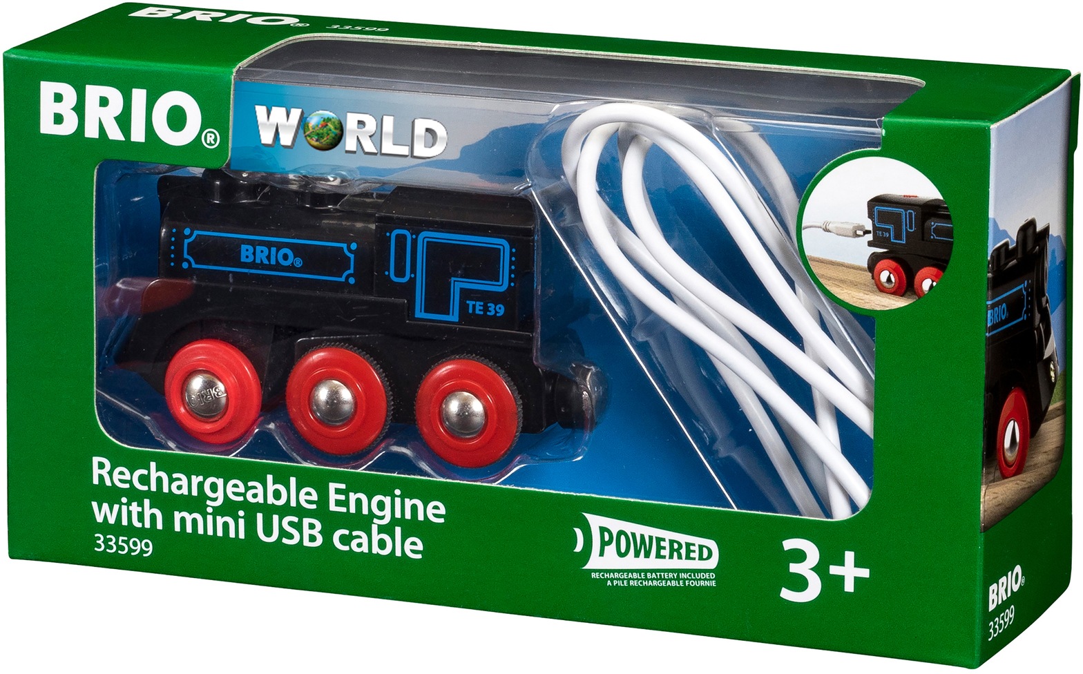 BRIO® Spielzeug-Eisenbahn »BRIO® WORLD, Schwarze Akkulok mit Mini USB«