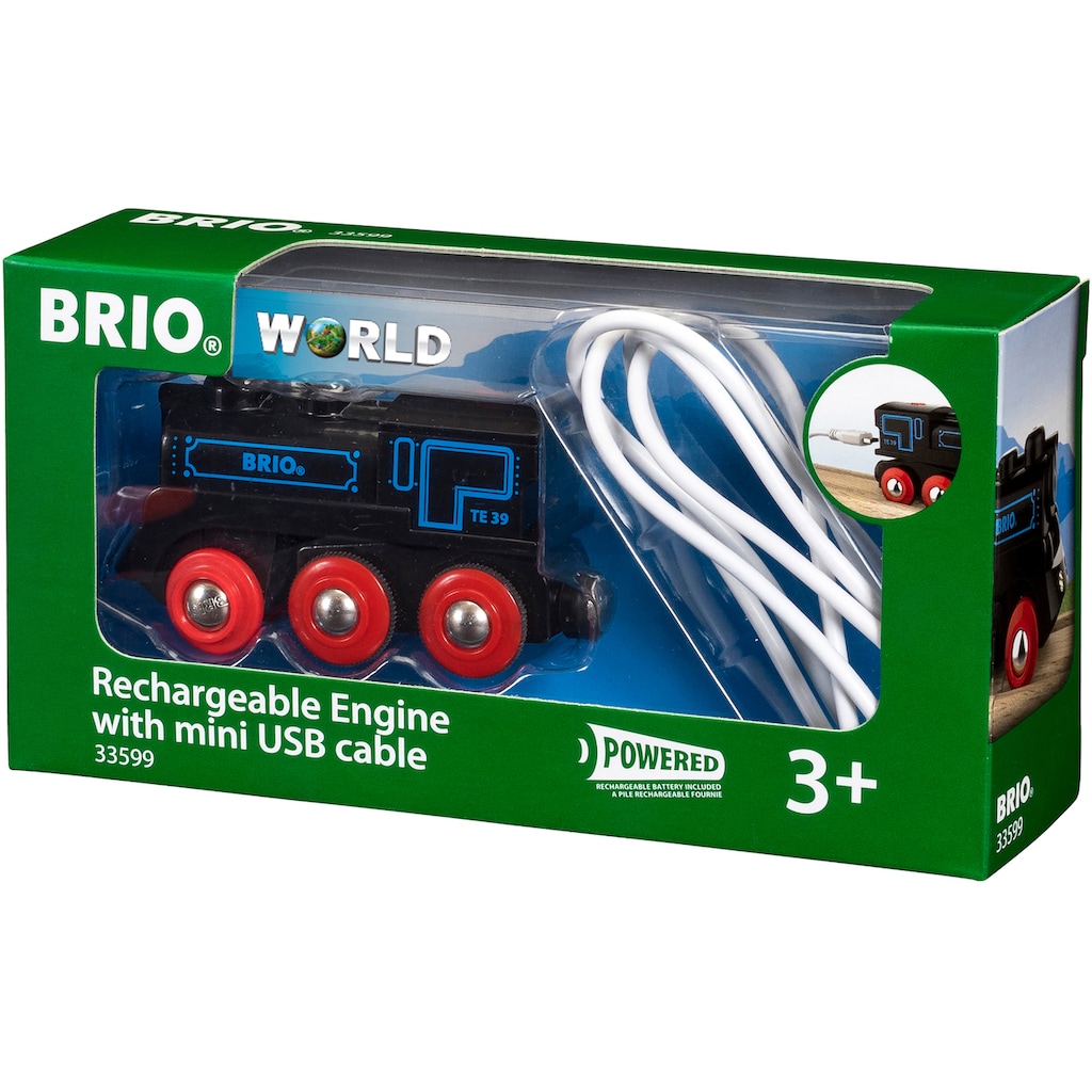 BRIO® Spielzeug-Eisenbahn »BRIO® WORLD, Schwarze Akkulok mit Mini USB«, FSC® - schützt Wald - weltweit