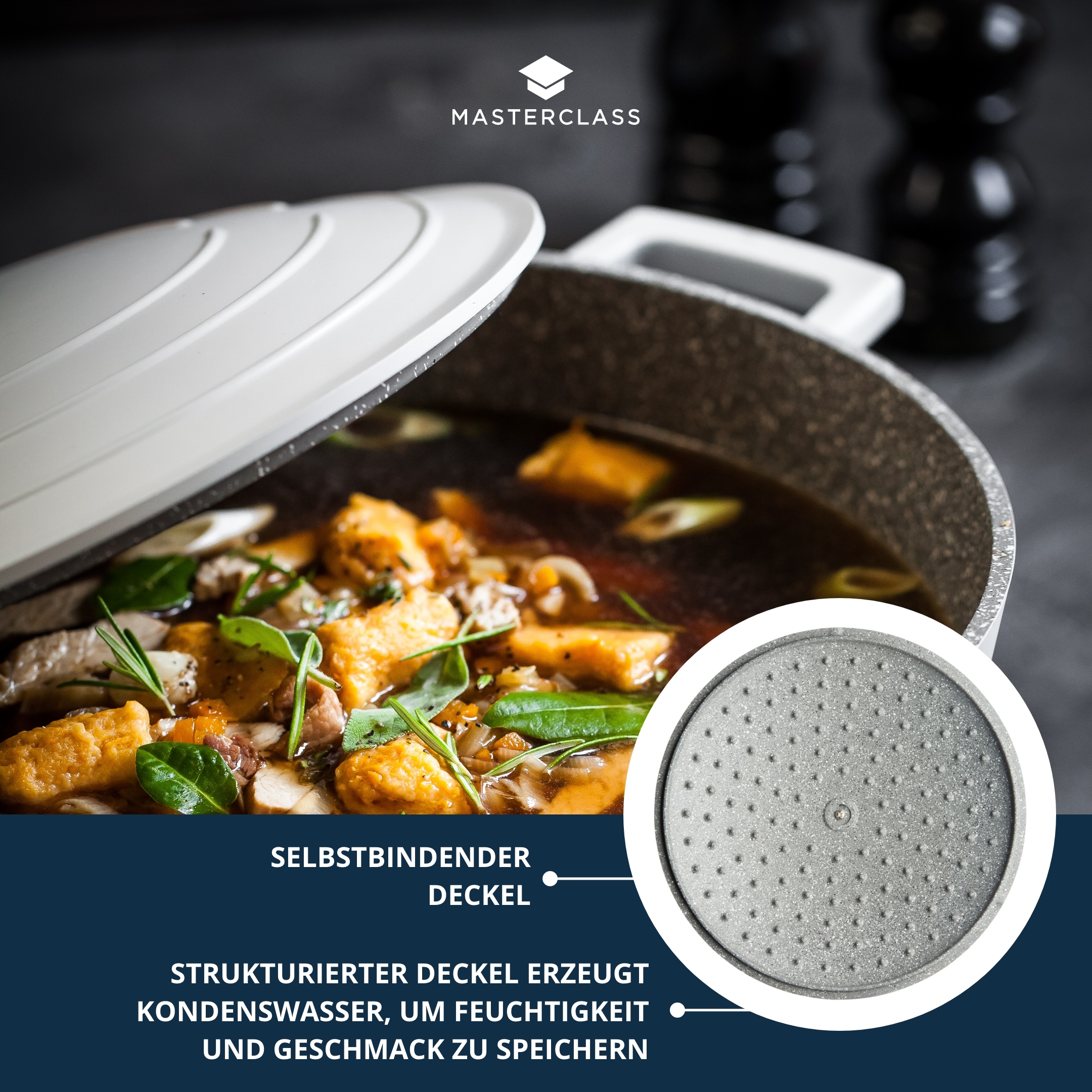 Master Class Kasserolle »MasterClass«, Aluminiumguss, 5 Liter, rund, ultraleicht, kratzfeste Antihaftbeschichtung, Induktion