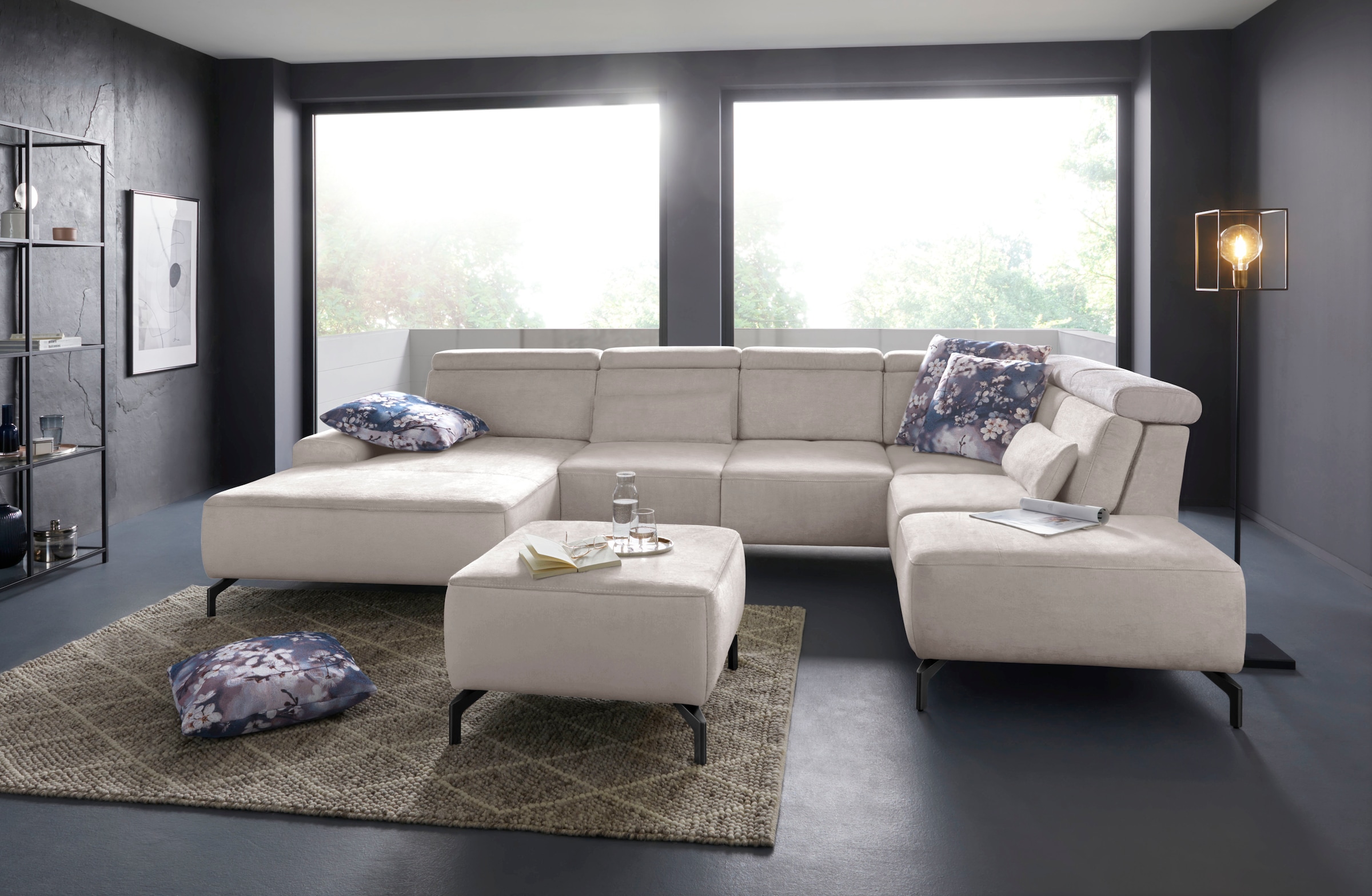 sit&more Hocker »Gizeh«, Fußhöhe 15 cm, wahlweise in 2 unterschiedlichen Fußfarben