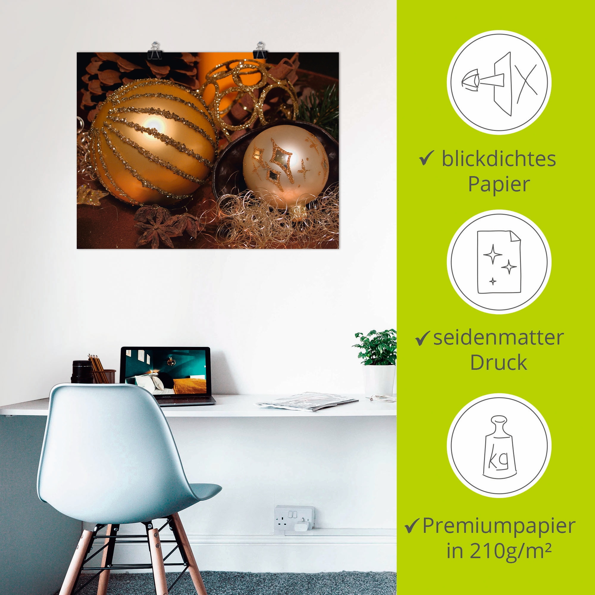 Artland Wandbild »Weihnachtsgesteck«, Weihnachten, (1 St.), als Poster, Wandaufkleber in verschied. Größen