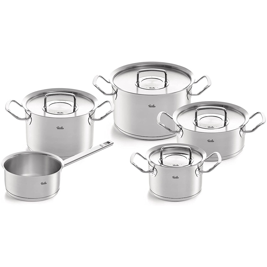 Fissler Topf-Set »ORIGINAL-PROFI COLLECTION® Edelstahl-Topfset«, Edelstahl 18/10, (7 tlg., je 1 Kochtopf 16/20/24 cm, Kasserolle 16 cm, Bratentopf 20 cm)