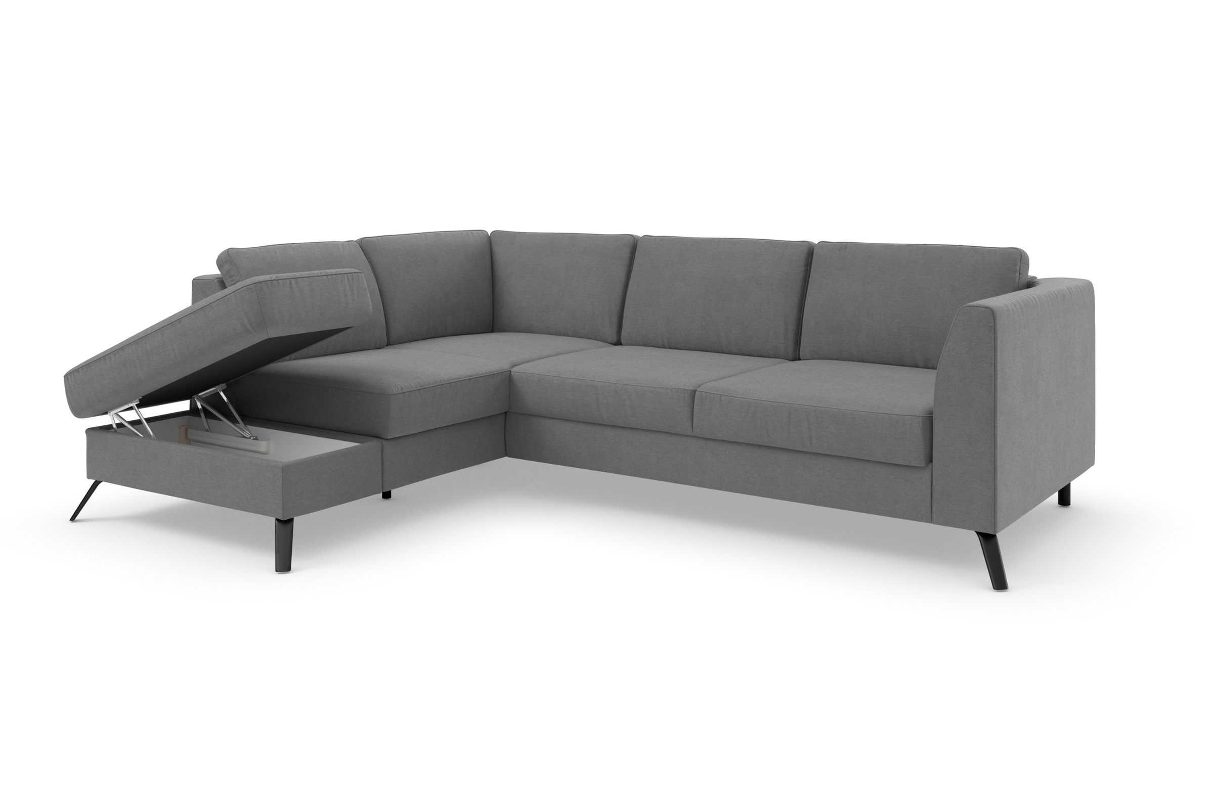 sit&more Ecksofa »Olsen L-Form«, inklusive Sitztiefenverstellung, wahlweise mit Bettfunktion, 15cm hoch