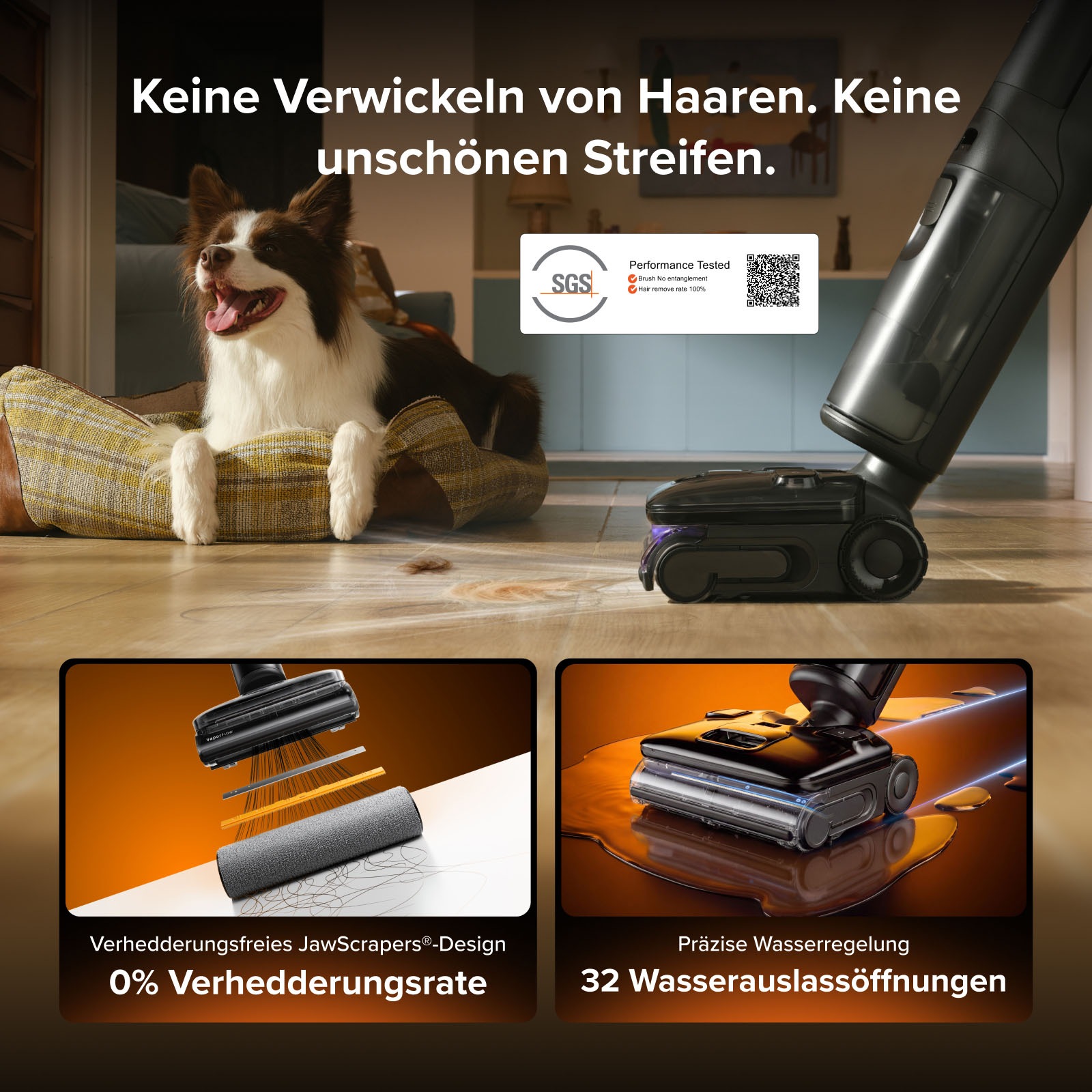 Roborock Nass-Trocken-Sauger »F25 Steam-Kit, 25.000 Pa Saugkraft, vier Reinigungsmodi« Dampfreinigung, Lay-Flat-Reinigung, Selbstreinigung und Trocknung