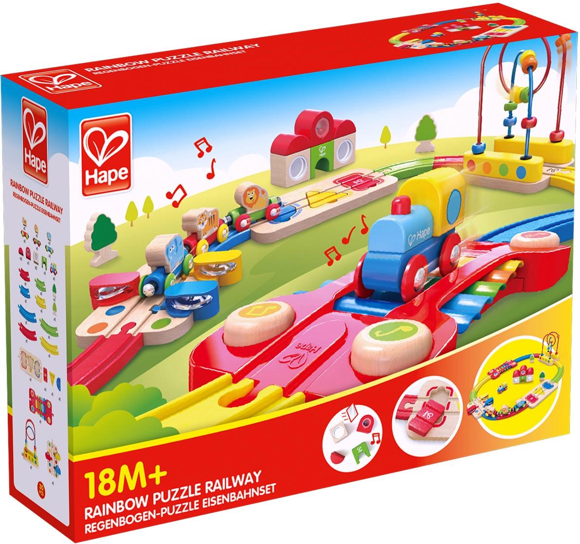 Hape Spielzeug-Eisenbahn »Regenbogen-Puzzle Eisenbahnset«, (Set), aus Holz