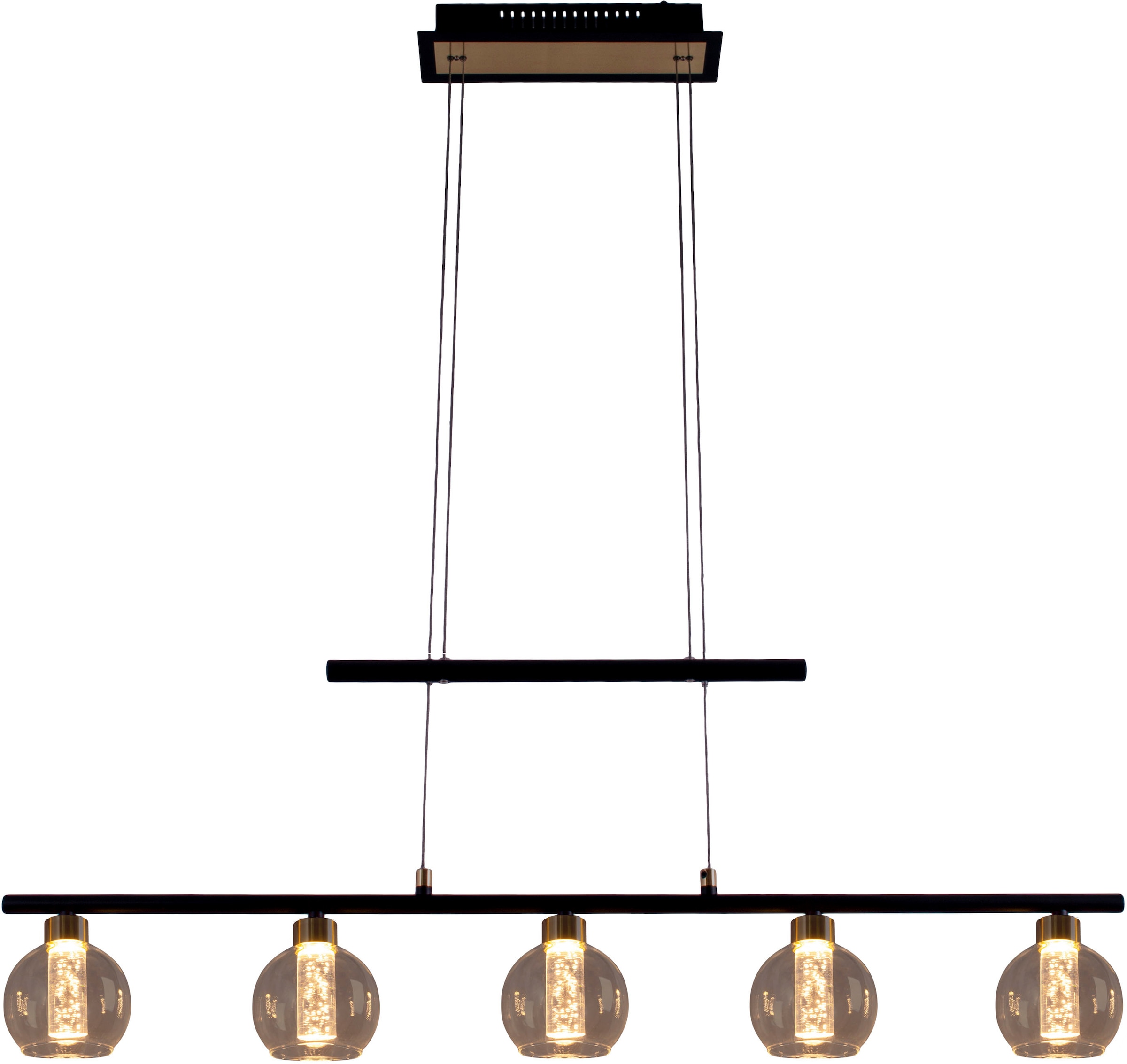 näve LED Pendelleuchte »Brass«, 5 flammig-flammig, 5flammig dimmbar  höhenverstellbar Lichtfarbe warmweiß auf Rechnung bestellen
