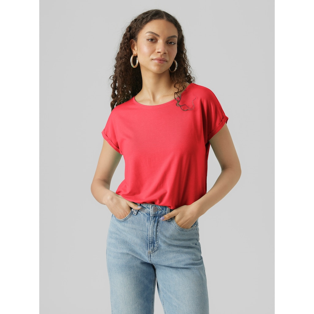 Vero Moda Rundhalsshirt »VMAVA PLAIN SS TOP GAJRS NOOS«