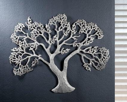GILDE Wanddekoobjekt »Wandrelief Baum, silber«, (1 St.), Wanddeko, aus  Metall, dekorativ im Esszimmer & Wohnzimmer auf Raten kaufen