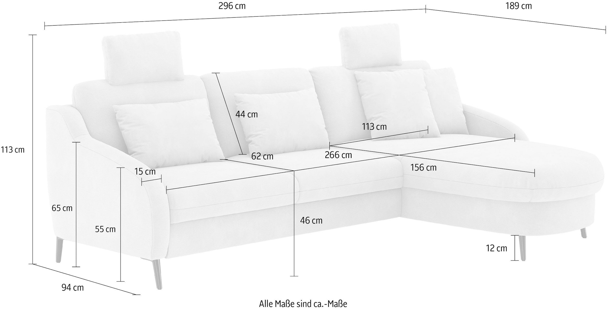 sit&more Ecksofa »Soul L-Form«, wahlweise mit Bettfunktion