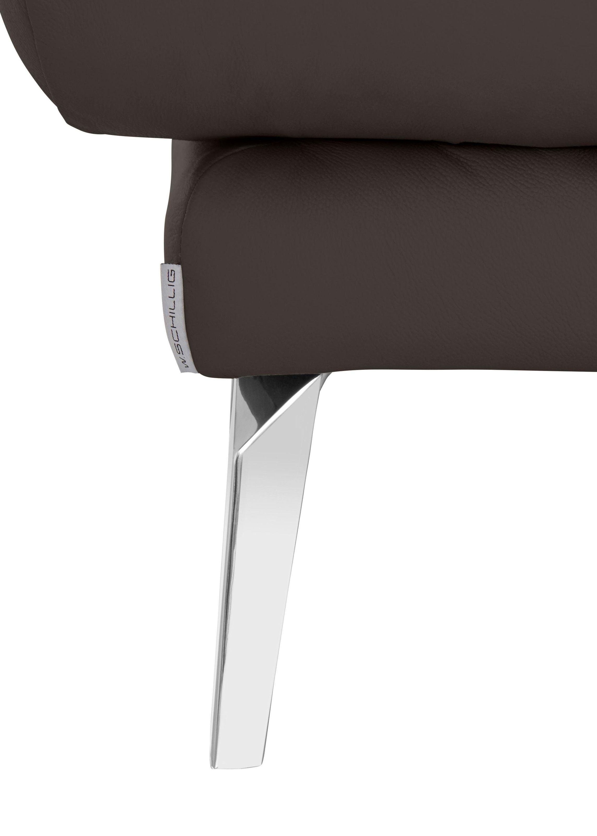 W.SCHILLIG Hocker »softy«, mit dekorativer Heftung im Sitz, Füße Chrom glänzend