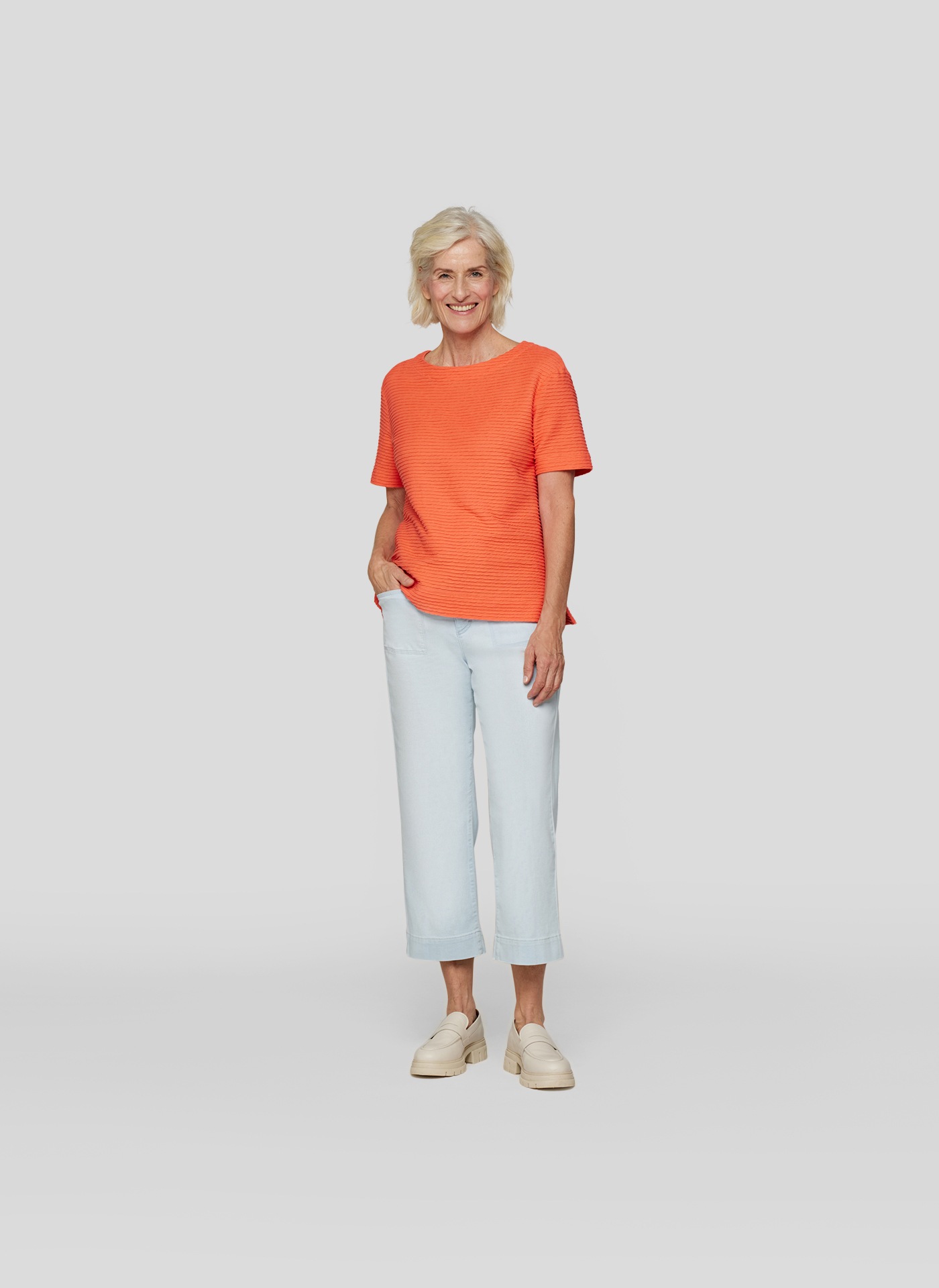 Rabe Rundhalsshirt, mit Struktur-Optik