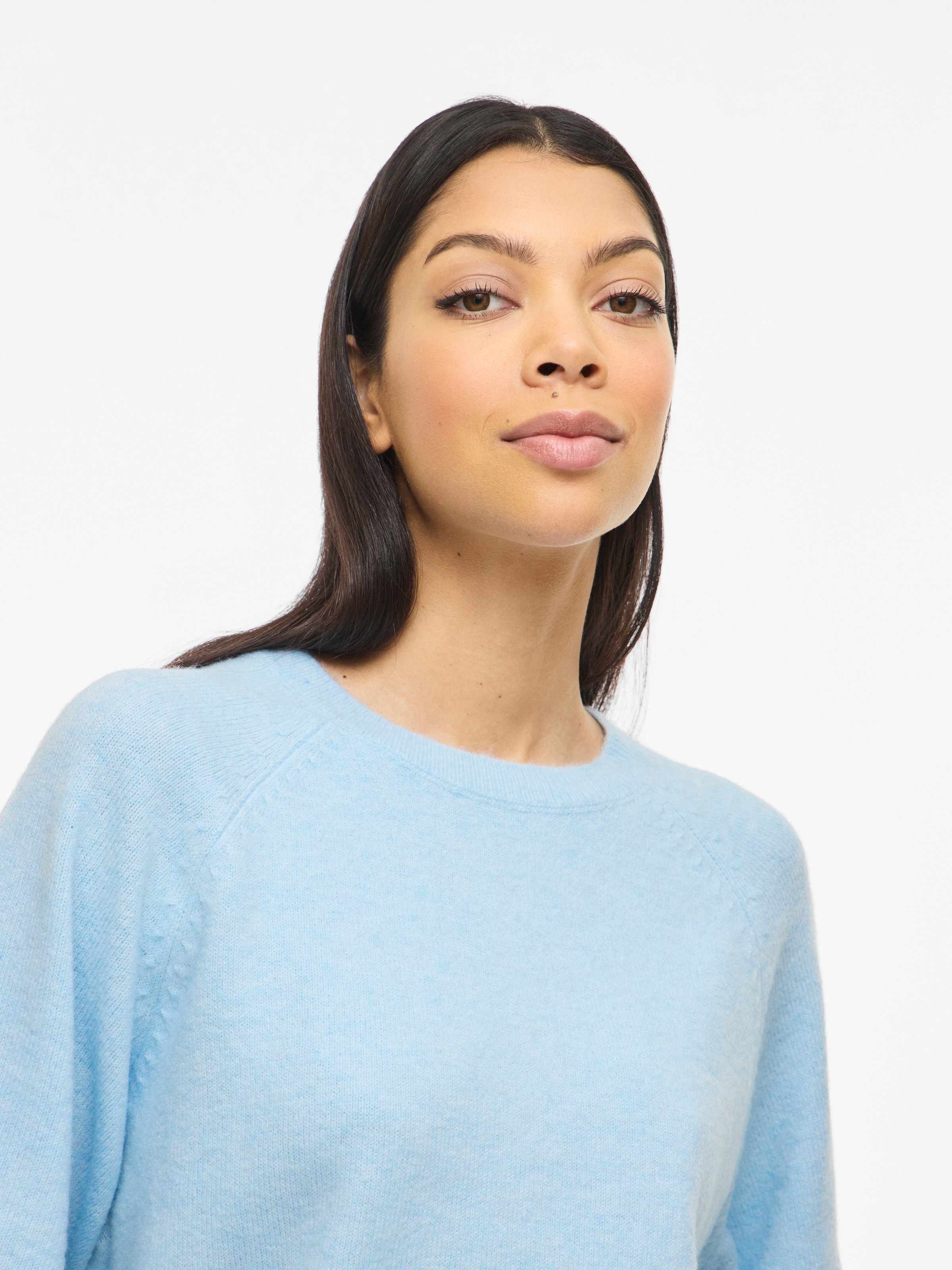 Vila Strickpullover »VILIGA 2/4 O-NECK KNIT TOP - NOOS« Materialmix, relaxed fit