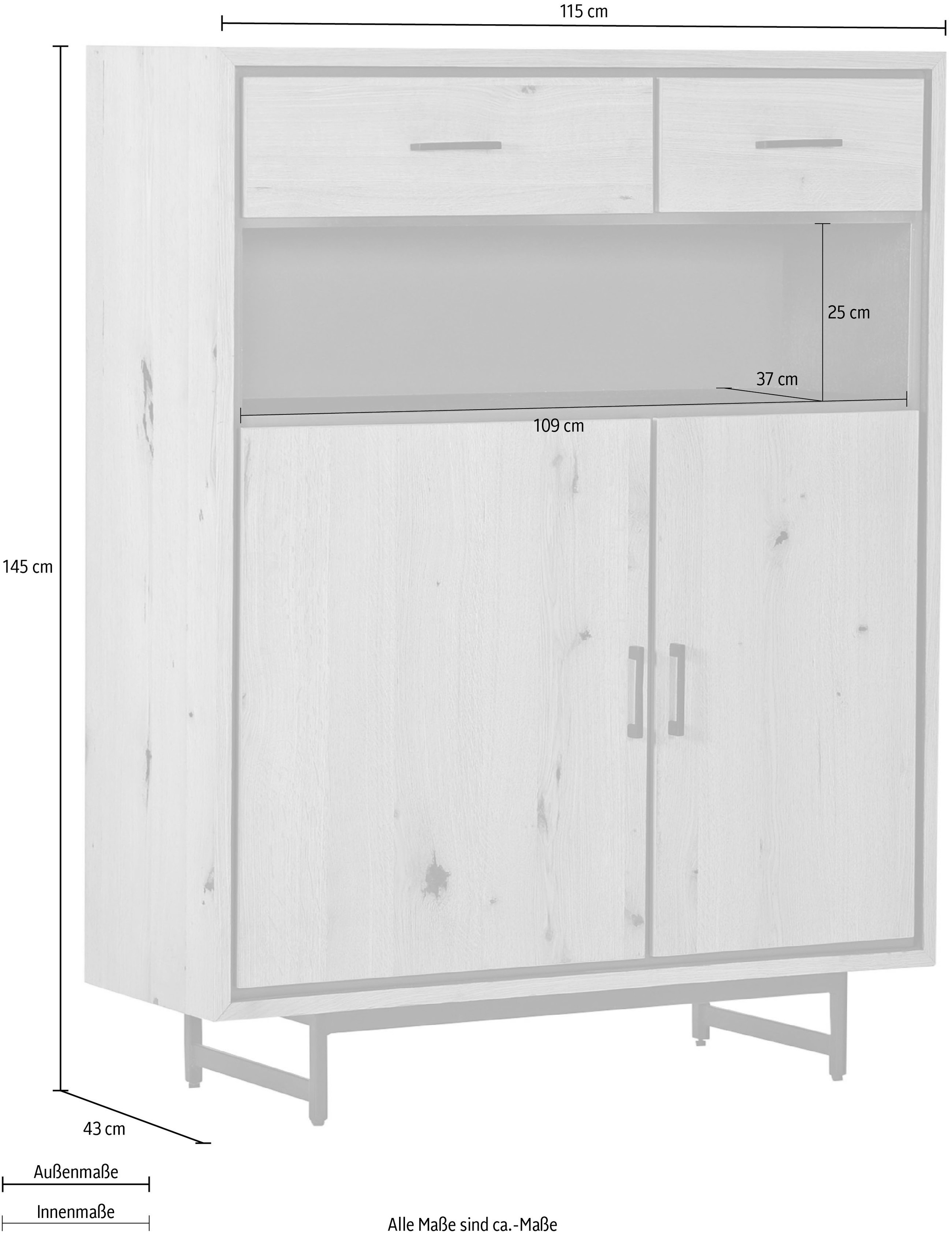 Gutmann Factory Highboard Stauraumschrank, Breite 115 cm