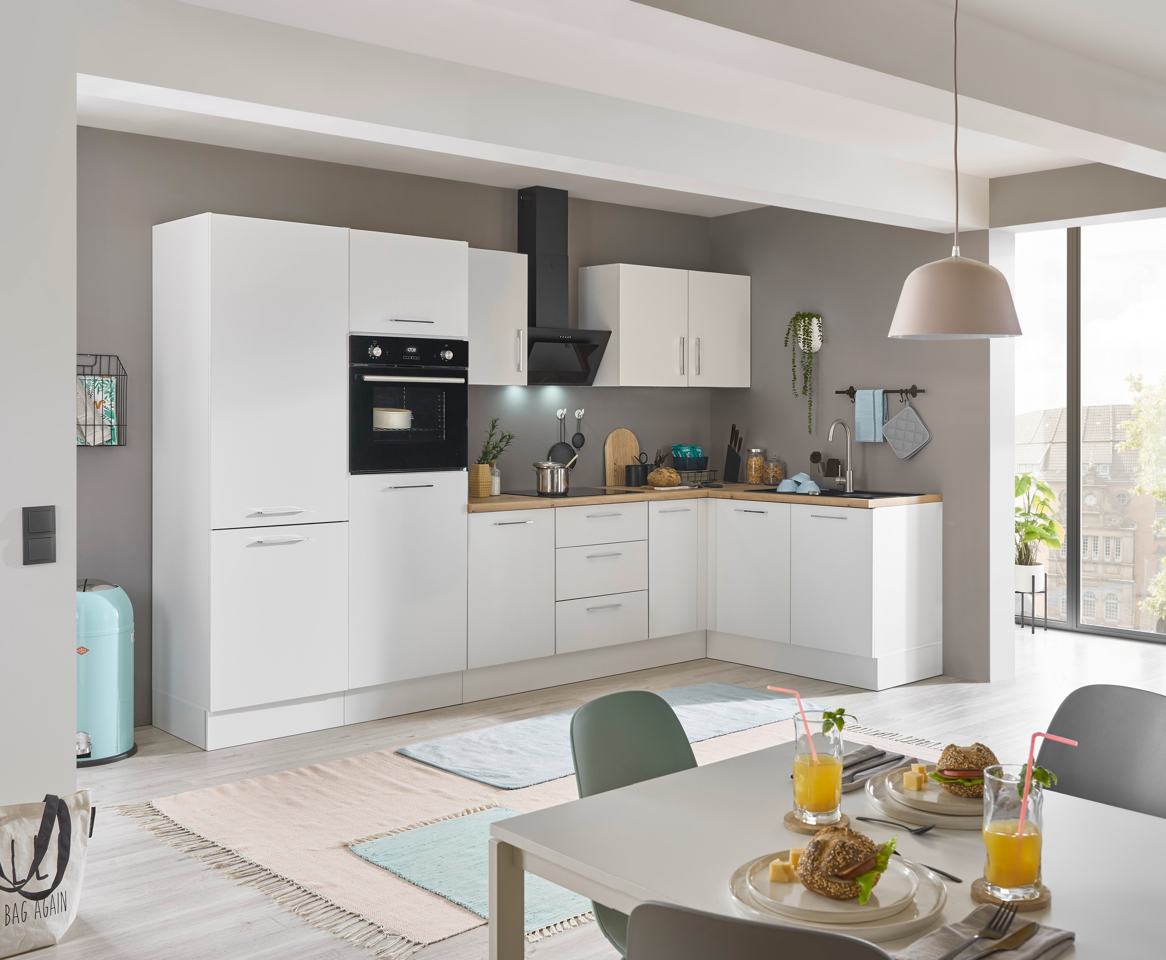 BASIC by Balculina Winkelküche »Turin«, Stellbreite 330x175 cm, wahlweise mit E-Geräten