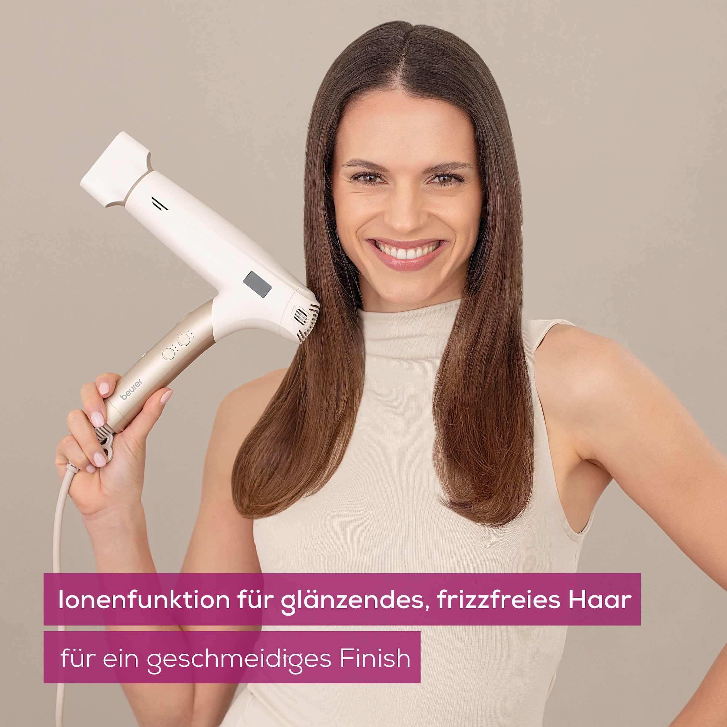 BEURER Ionic-Haartrockner »HC 150, leistungsstark mit Ionenfunktion & EasyClick Aufsätzen«, 1600 W, 4 Aufsätze, Mit 3 Temperaturstufen und magnetischen Aufsätzen zum Wechseln