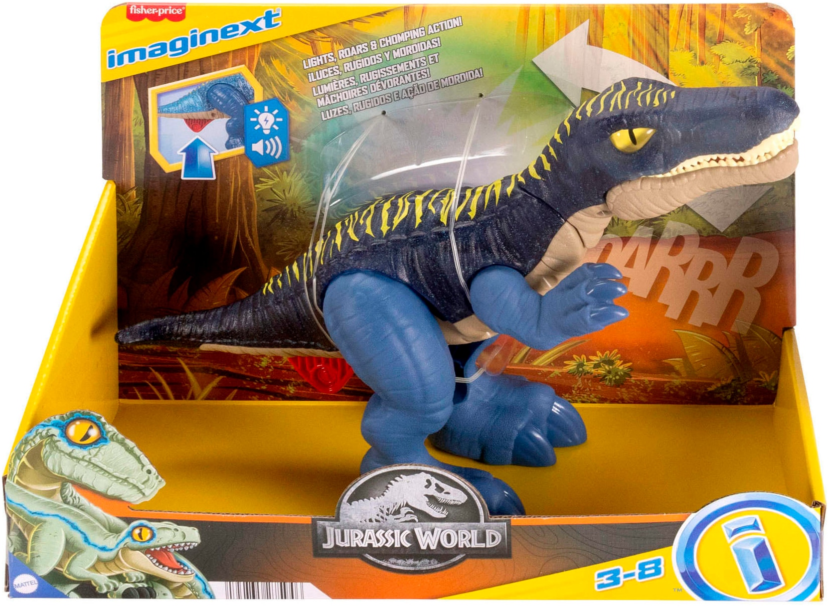Mattel® Actionfigur »Imaginext Jurassic World Knurrender Leucht-Baryonyx«, mit Geräuschen