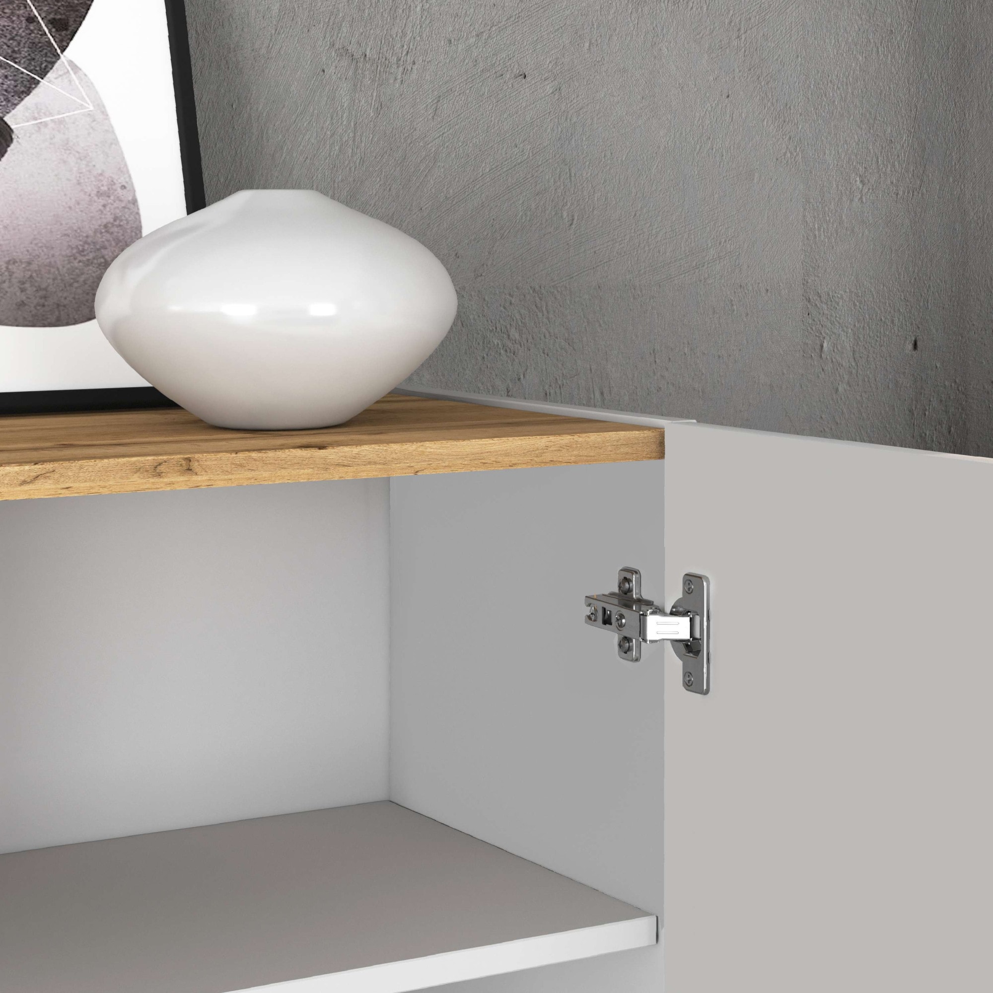 INOSIGN Highboard »GARDA Highboard, Kommode, Schrank, Grifflos mit Push to Open«, (1 St.), 3 Türen, 3 Schubladen, grifflos Breite 102 cm