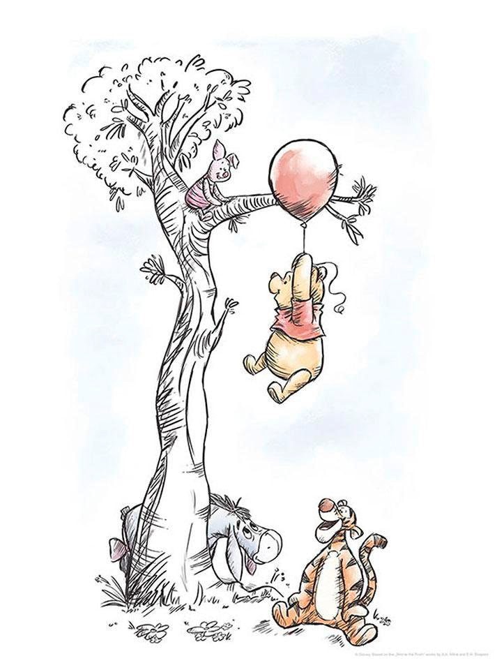 Komar Poster »Winnie Pooh Hang on«, Disney, (1 St.), Kinderzimmer, Schlafzimmer, Wohnzimmer