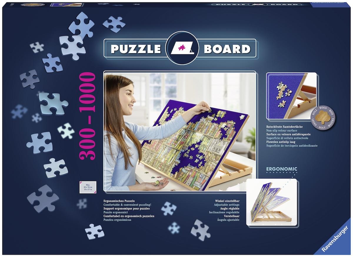 GOPLUS Holzpuzzletisch Mit 4 Schubladen – Große Arbeitsplatte 80x65 Cm Für 1000-1500 Teile, Inkl. Ebener Fläche & Erhöhten Kanten