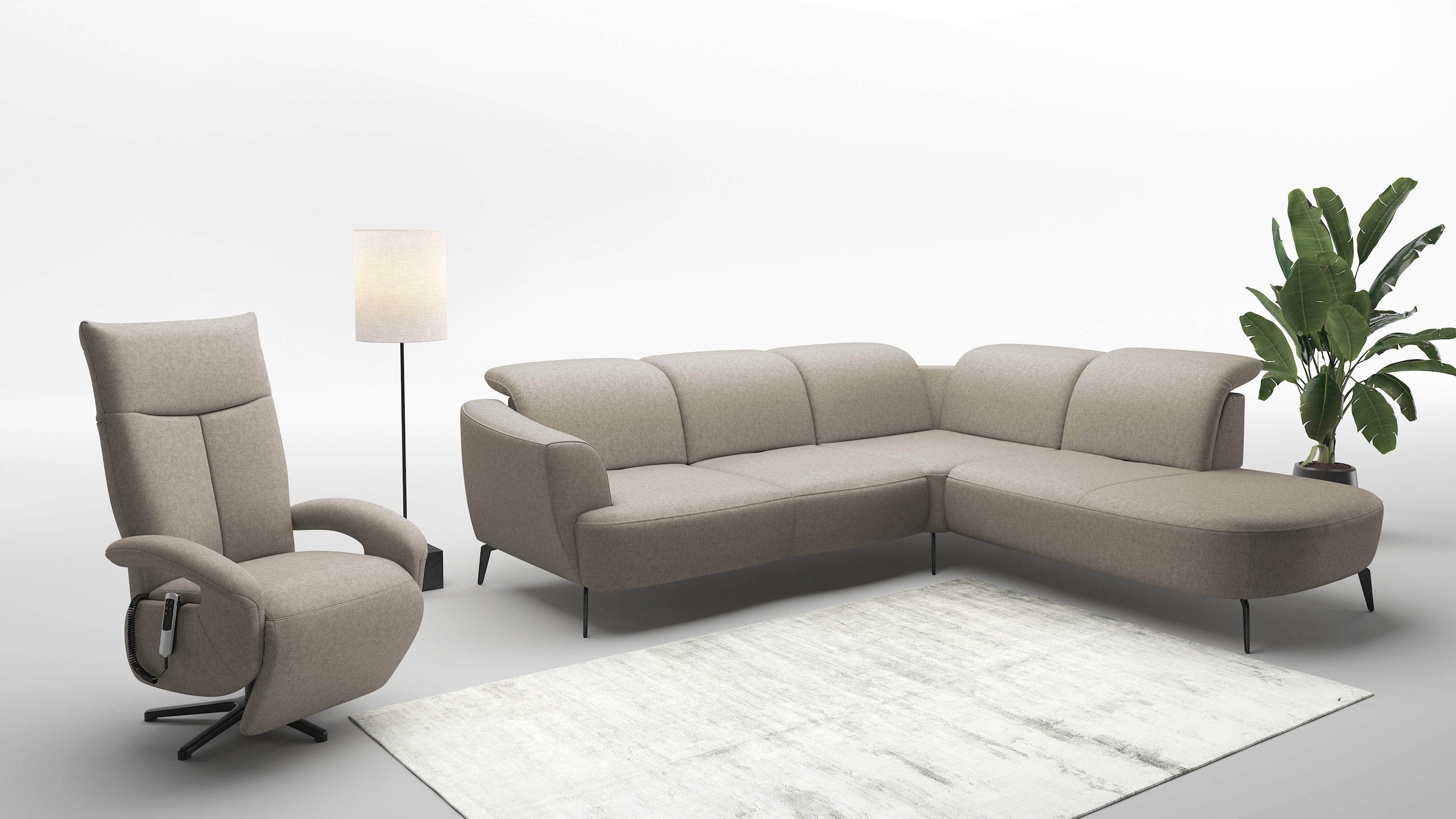sit&more Ecksofa »Zoe«, ink.Sitztiefenverstellung, wahlweise mit Kopfteilverstellung