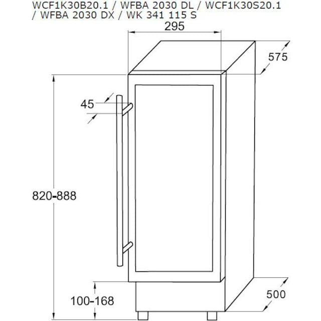 Amica Weinkühlschrank »WK 341 115 S«, für 20 Standardflaschen á 075l,  Standkühlschrank auf Rechnung kaufen