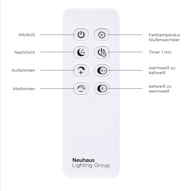 Leuchten Direkt LED Deckenleuchte »IVEN«, 2 flammig-flammig, dimmbar über  Fernbedienung online bestellen