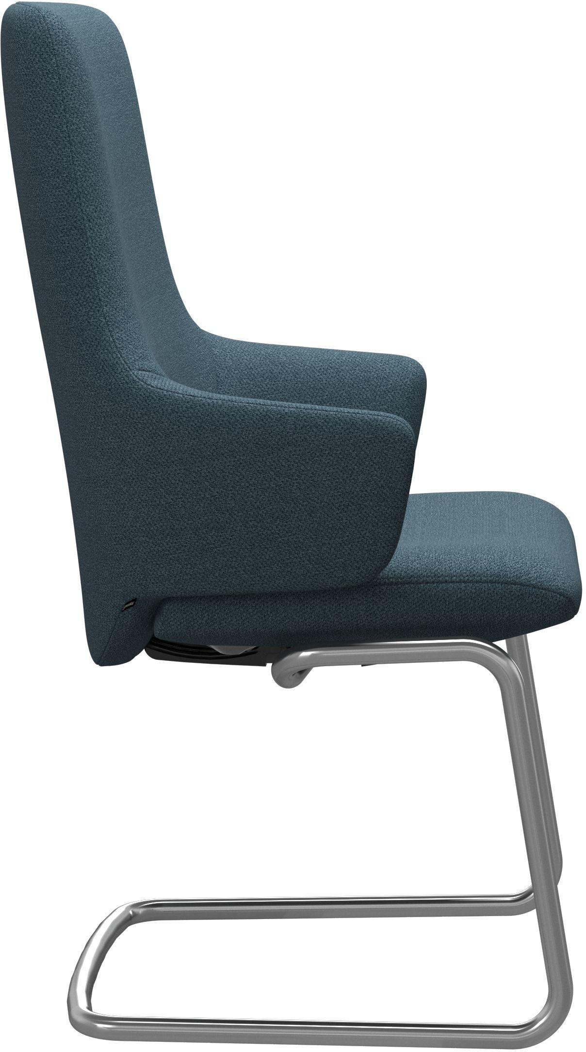 Stressless® Polsterstuhl »Laurel«, ROHLEDER Stoff Q2 FARON, High Back mit Armlehne, Größe L, mit Beinen aus Stahl in Chrom
