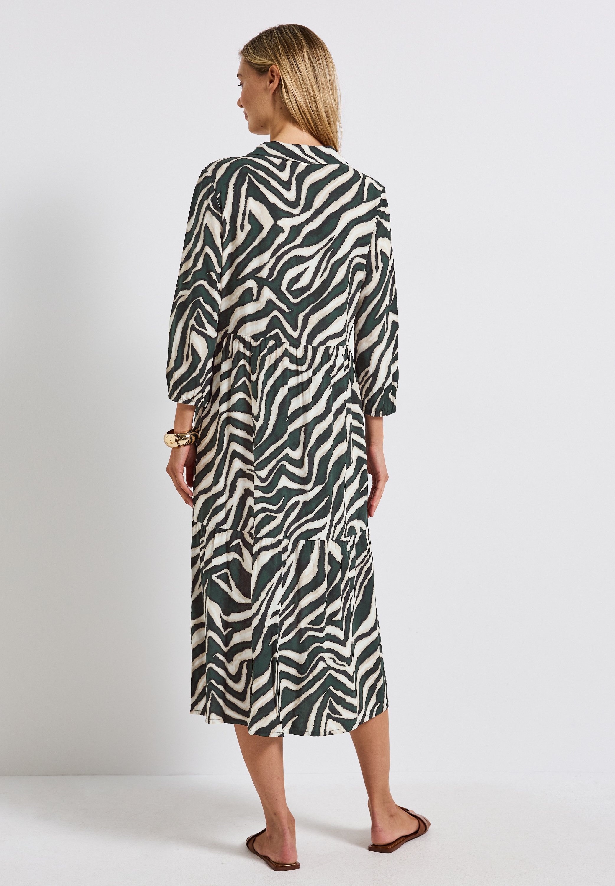STREET ONE Volantkleid, 3/4-Arm und gemustert