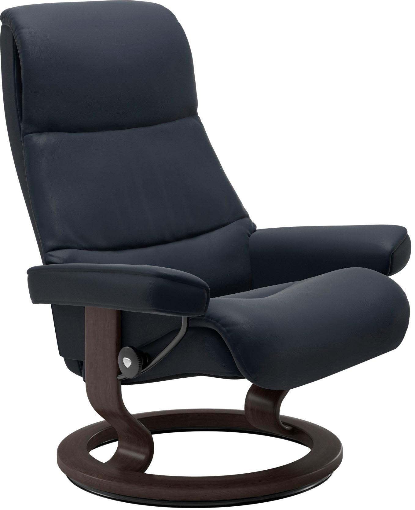Stressless® Relaxsessel »View«, (Set, Relaxsessel mit Hocker), mit Classic Base, Größe S,Gestell Wenge
