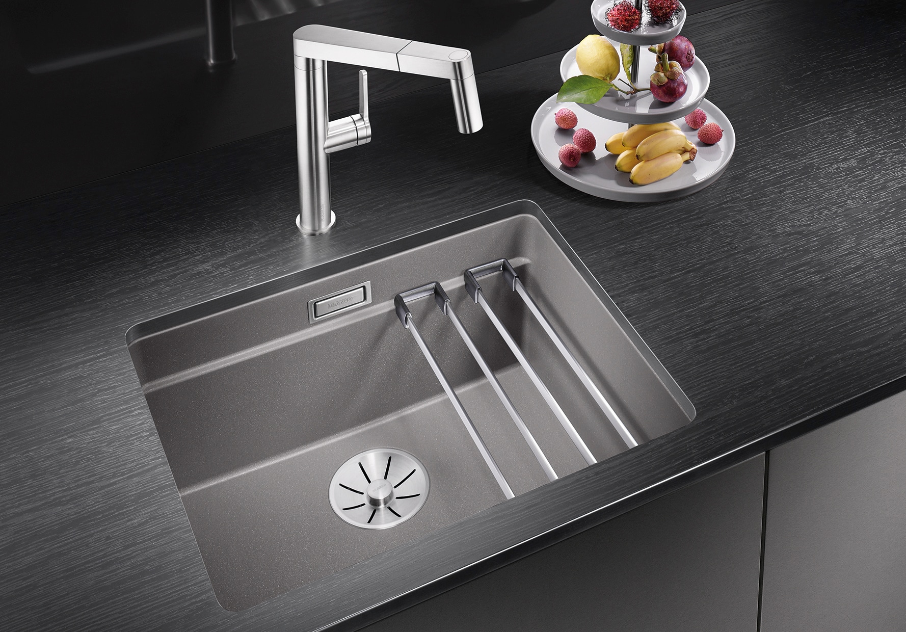 Blanco Granitspüle »ETAGON 500-U« 1 Stk. tlg. inklusive 2 Gratis ETAGON-Schienen aus Edelstahl