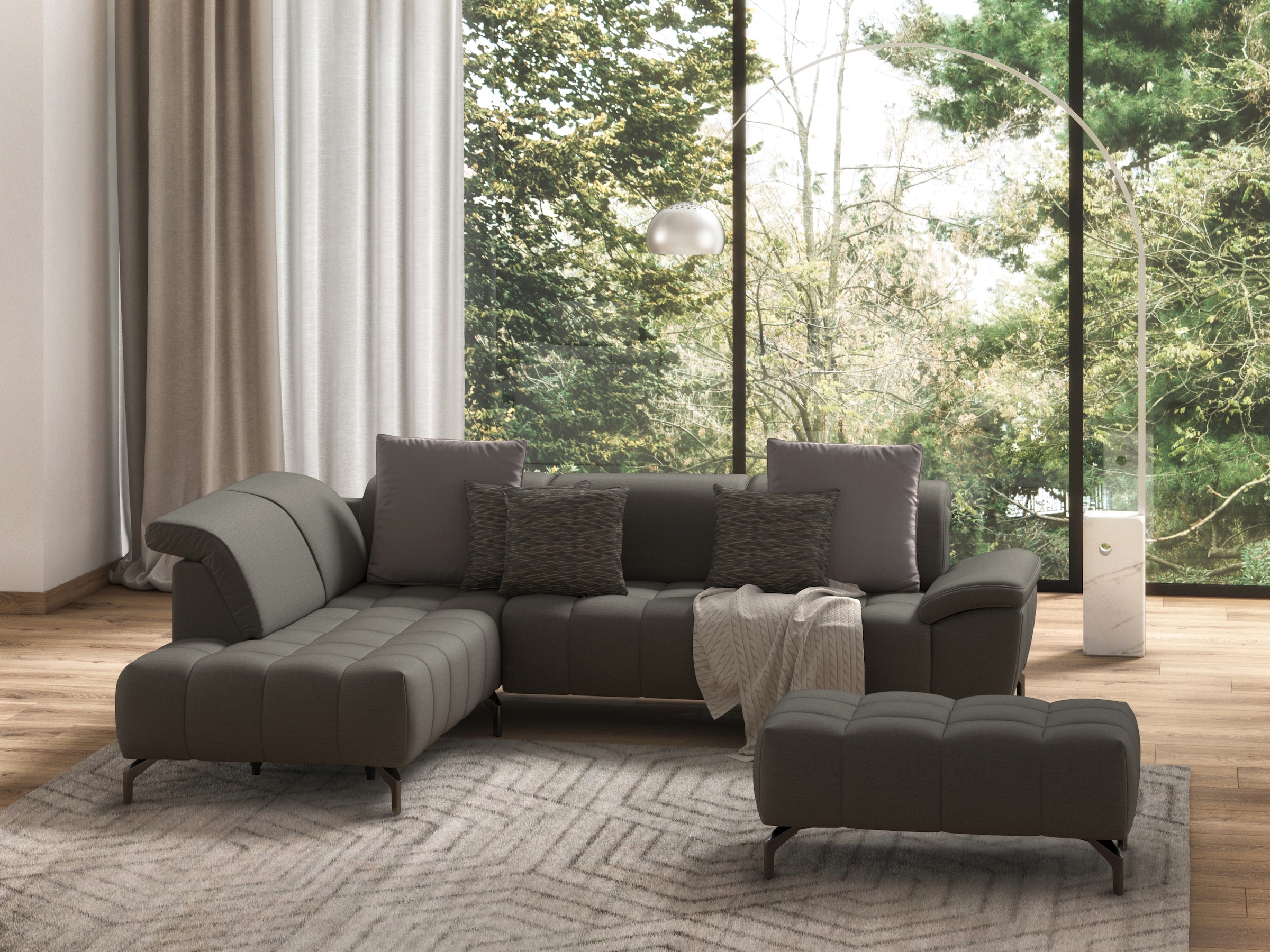 sit&more Ecksofa »Cool L-Form«, wahlweise mit Kopfteilverstellung und Vorziehsitz motorisch