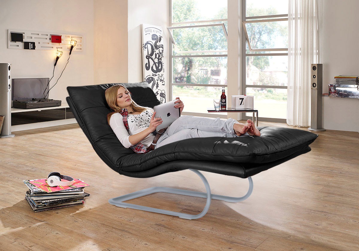 W.SCHILLIG Relaxliege »daily dreams«, in Waffelkissen-Optik, wahlweise mit Motor, silber matt, in 2 Breiten