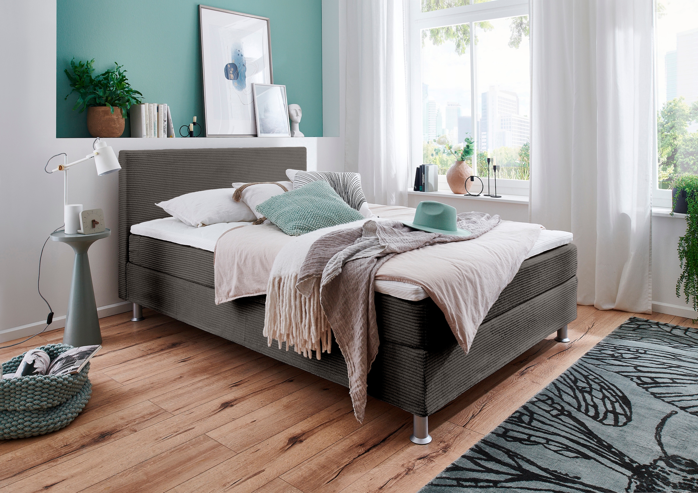 ATLANTIC home collection Boxbett »Edison«, inkl. Bonnellfederkern-Matratze und Topper