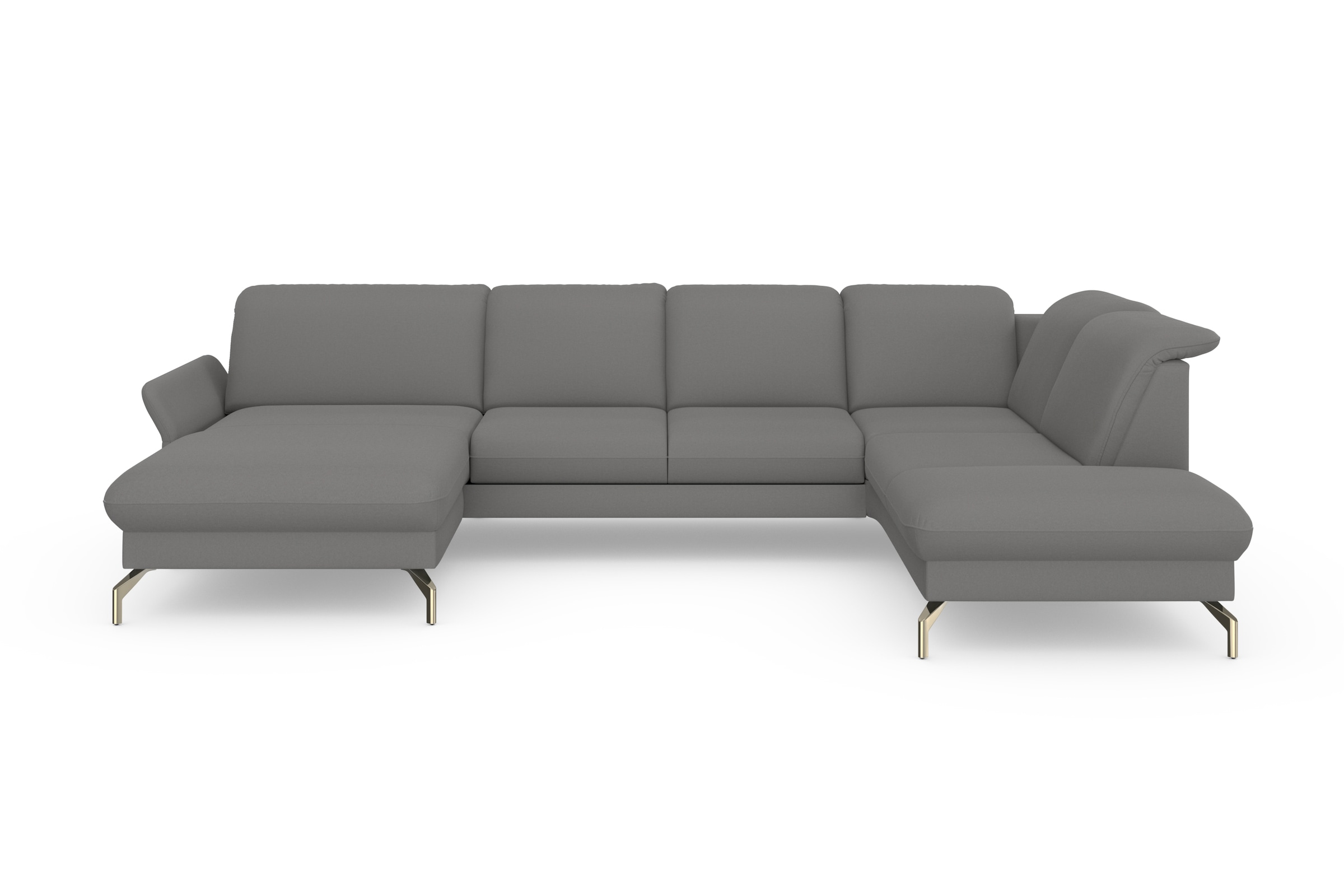 sit&more Wohnlandschaft »Fashion U-Form« wahlweise mit Kopfteilverstellung, Vorziehsitz, motorisch, Nickelfüße