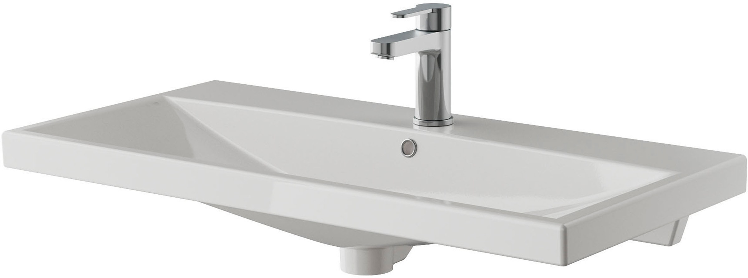 Saphir Badmöbel-Set »Serie 4035 2-teilig, Keramikwaschtisch mit LED-Spiegel, 90 cm breit« Set, 