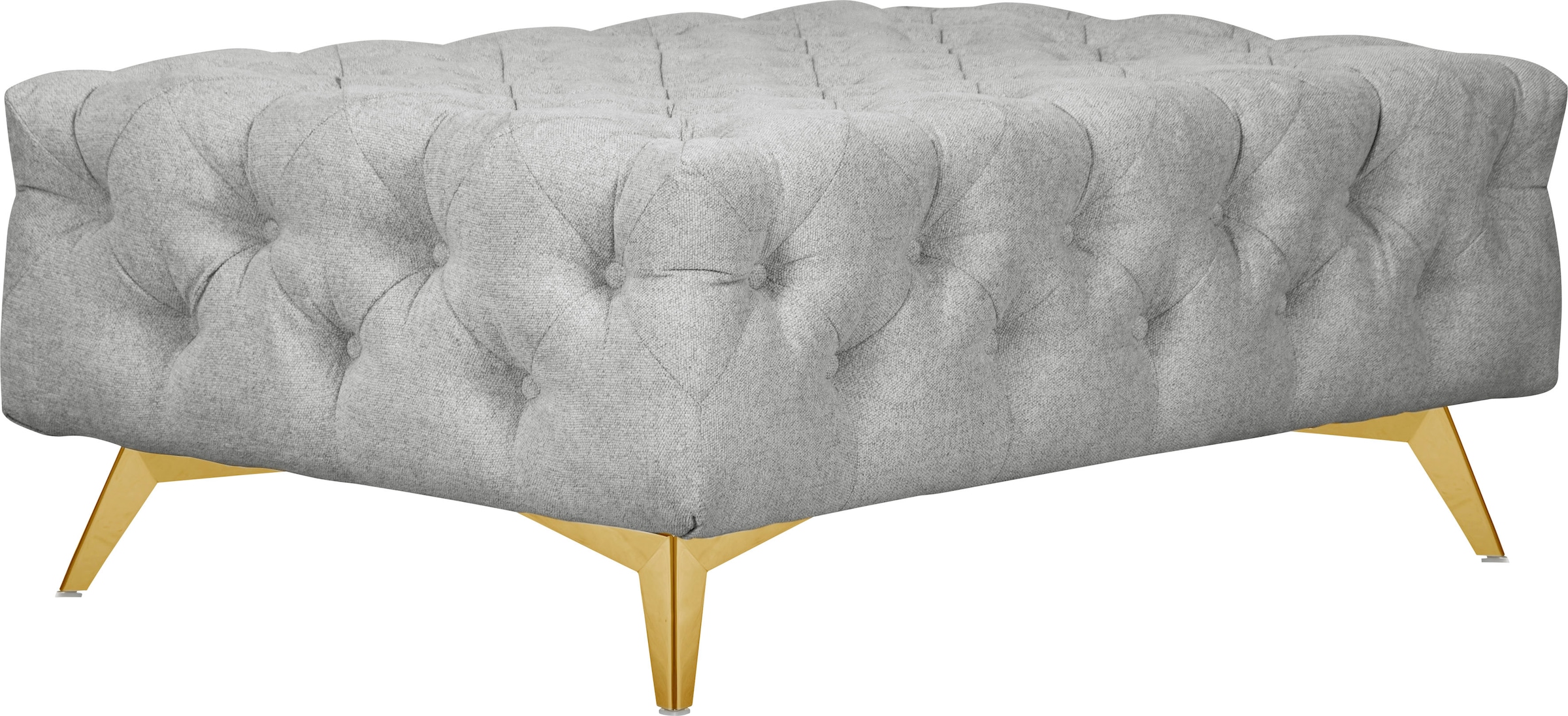 Leonique Polsterhocker »Amaury«, Chesterfield-Optik, Breite 120cm, Fußfarbe wählbar