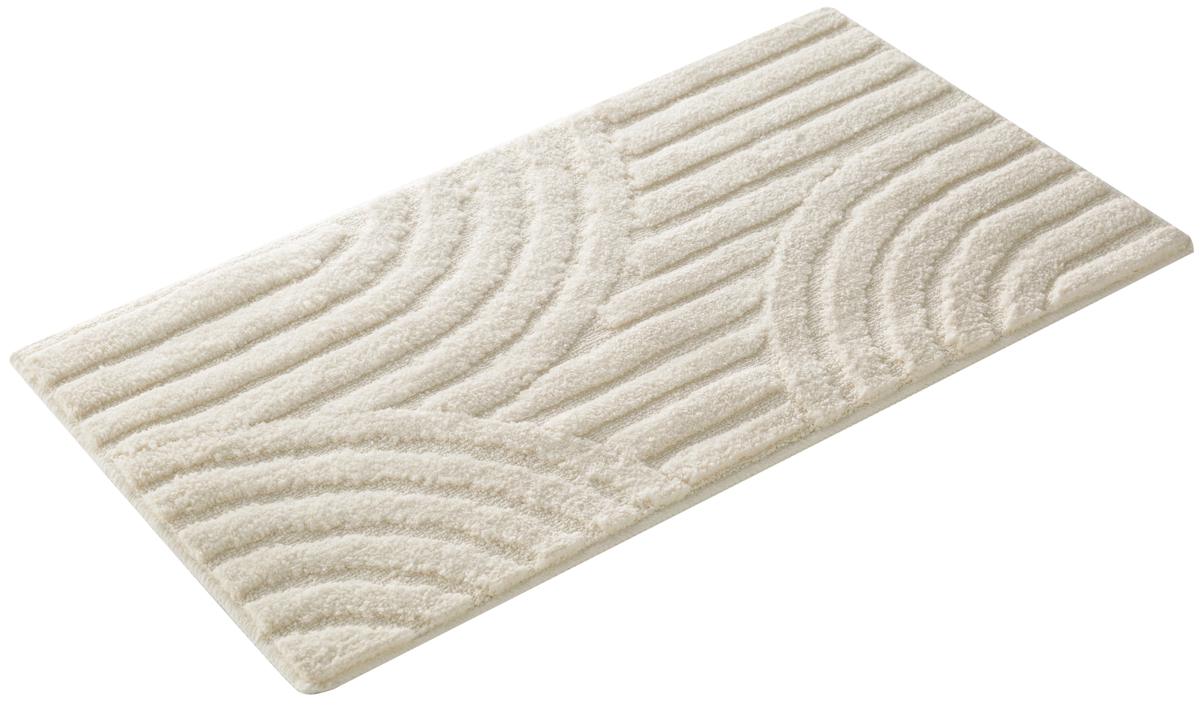 my home Badematte »Regona Scandi, Badvorleger, Badezimmer Teppich, Duschvorleger«, rutschhemmend beschichtet, strapazierfähig, Badteppich, Uni Farben, Hoch-Tief-Effekt, modernes Muster, Zen
