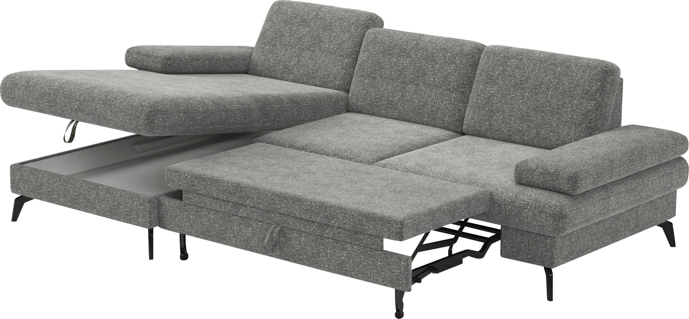 sit&more Ecksofa »Morris L-Form, inkl. Sitztiefenverstellung«, wahlweise mit Armteilverstellung, Bettfunktion & Bettkasten