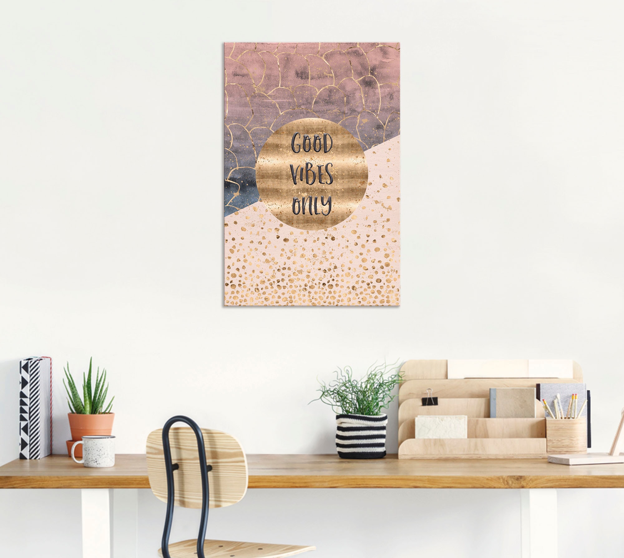 Artland Alu-Dibond-Druck »Nur gute Schwingungen« Sprüche & Texte 1 Stk. tlg. für Innen- und Außenbereich geeignet, Outdoorbild