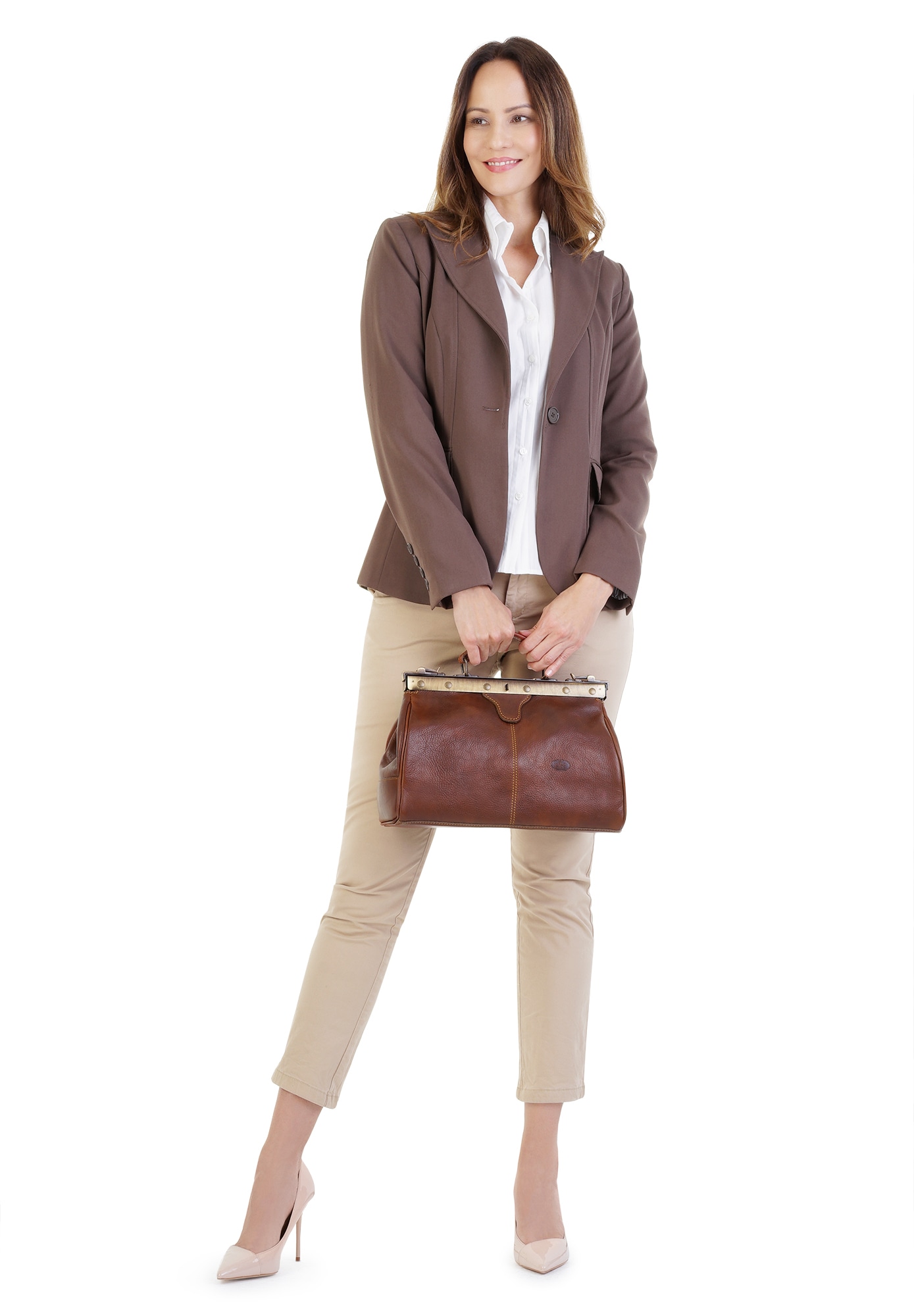Piké Henkeltasche, echt Leder, Made in Italy