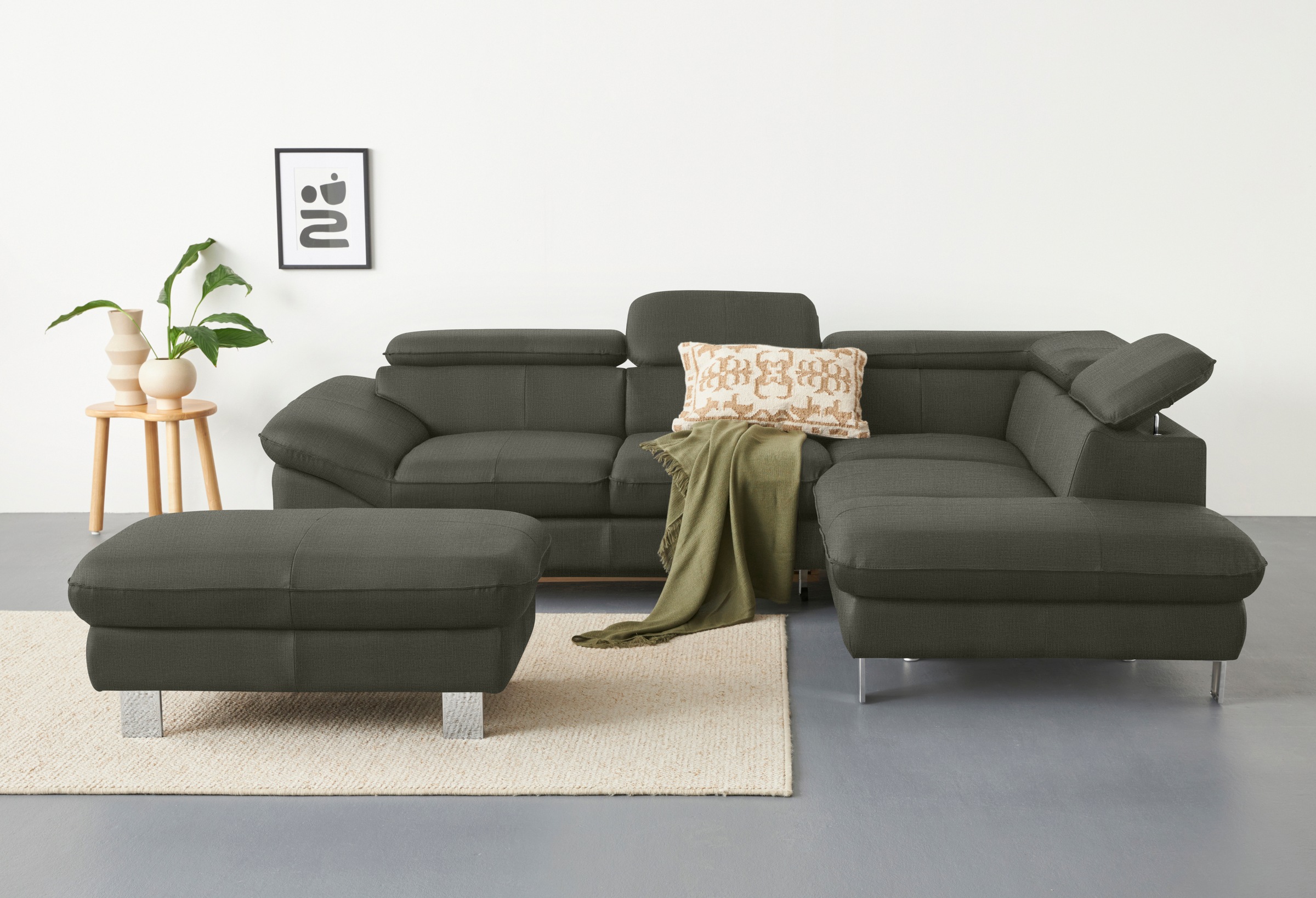 COTTA Ecksofa »Driver L-Form«, mit Kopfteilverstellung, wahlweise mit Bettfunktion & Bettkasten