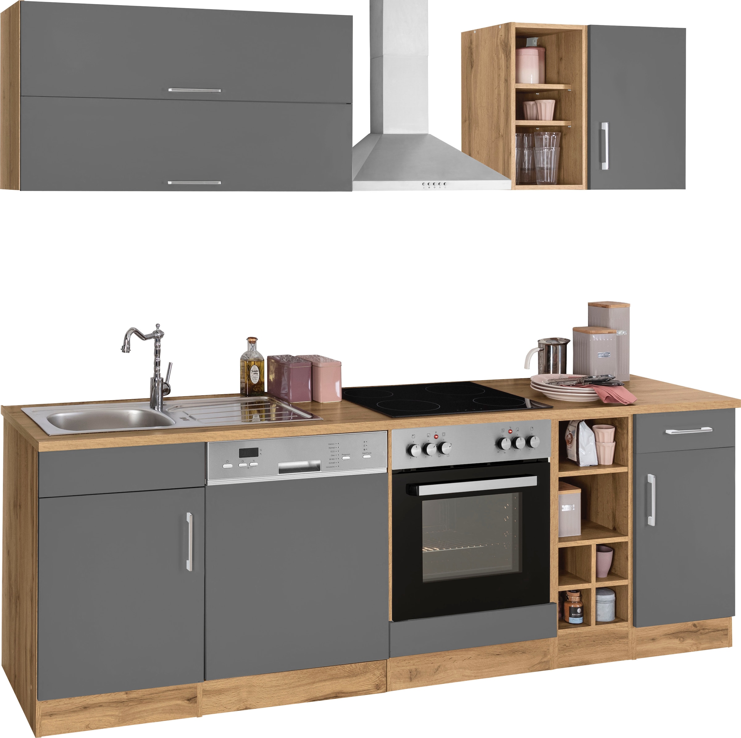 KOCHSTATION Küchenzeile »KS-Colmar«, ohne E-Geräte, Breite 240 cm